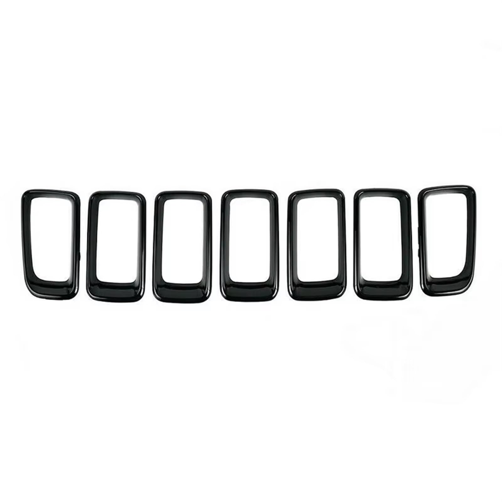 Frontgrill 7-teilige Frontgrill-Entlüftungsloch-Rahmenverkleidung ABS-Schwarz-Chrom-Kühlergrill-Zierleisten-Formeinsatz Für Jeep Für Kompass 2011-2015 2016 2017 Front Nieren Kühlergrill(Schwarz) von Rdtnvc