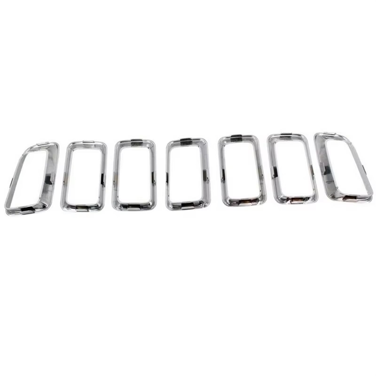 Frontgrill 7-teilige Frontgrill-Entlüftungsloch-Rahmenverkleidung ABS-Schwarz-Chrom-Kühlergrill-Zierleisten-Formeinsatz Für Jeep Für Kompass 2011-2015 2016 2017 Front Nieren Kühlergrill(Silber) von Rdtnvc