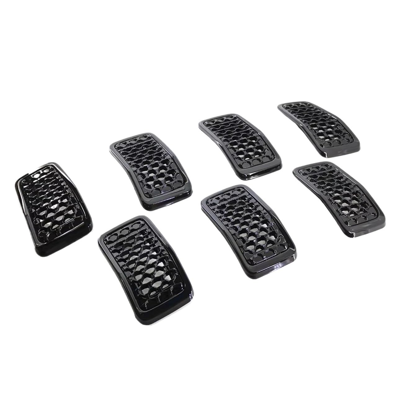 Frontgrill 7-teiliges Glänzend Schwarzes Chrom-Auto-Frontstoßstangen-Nierengitter Für Jeep Für Cherokee 2019 2020 2021 2022 Zubehör Front Nieren Kühlergrill(Glossy Black) von Rdtnvc