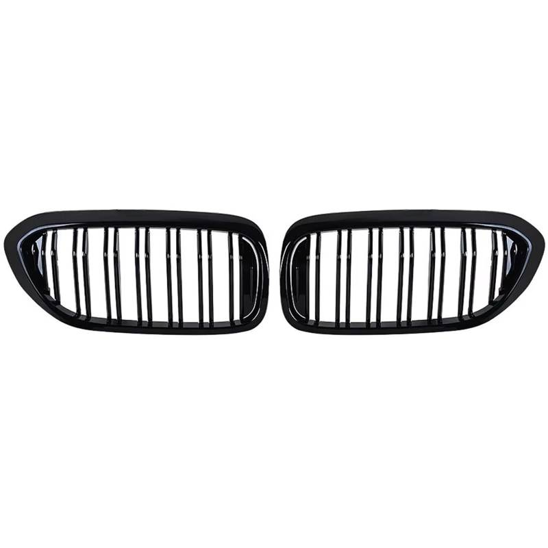 Frontgrill ABS 2-Lamellen-Glänzend Schwarz Frontnierengitter Frontstoßstangengrill Für 5er M5 G30 G31 520i 530i 540i Front Nieren Kühlergrill(Glossy Black) von Rdtnvc