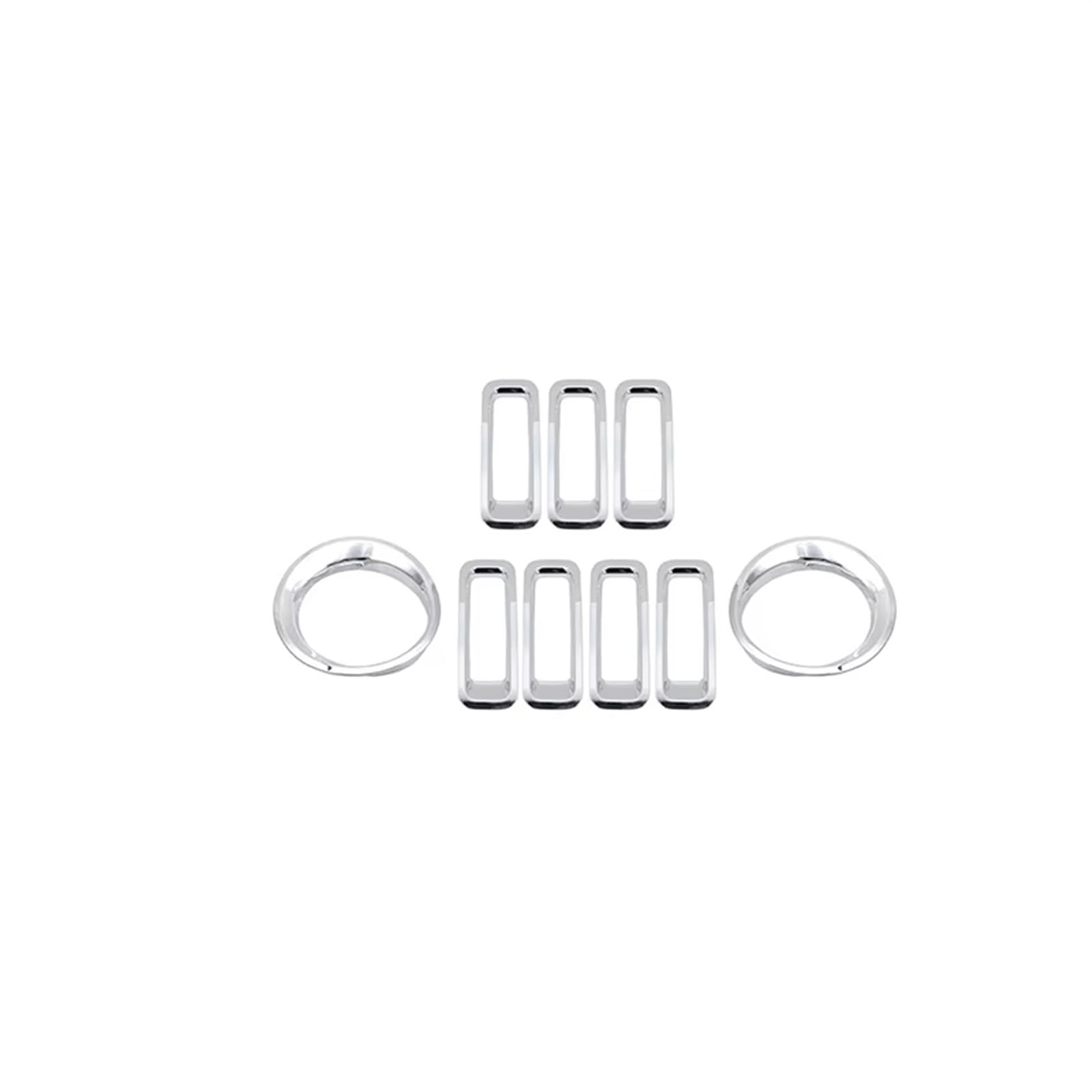 Frontgrill ABS Außen Front Scheinwerfer Ring/Grille Dekorative Ring Dekoration Abdeckung Für Jeep Für Patriot 2011 2012 2013 2014 2015 2016 Auto Zubehör Front Nieren Kühlergrill(Chrom) von Rdtnvc