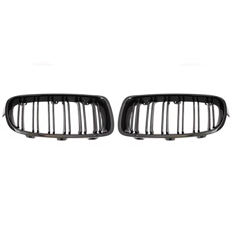 Frontgrill ABS Auto Front Niere Grille Dual Lamellen Grille Für F30 F31 F35 2012-2018 320i 325i 328i 2011 2012 2013 2014 2015 2016 2017 2018 Auto Zubehör Front Nieren Kühlergrill(Double Line Black) von Rdtnvc