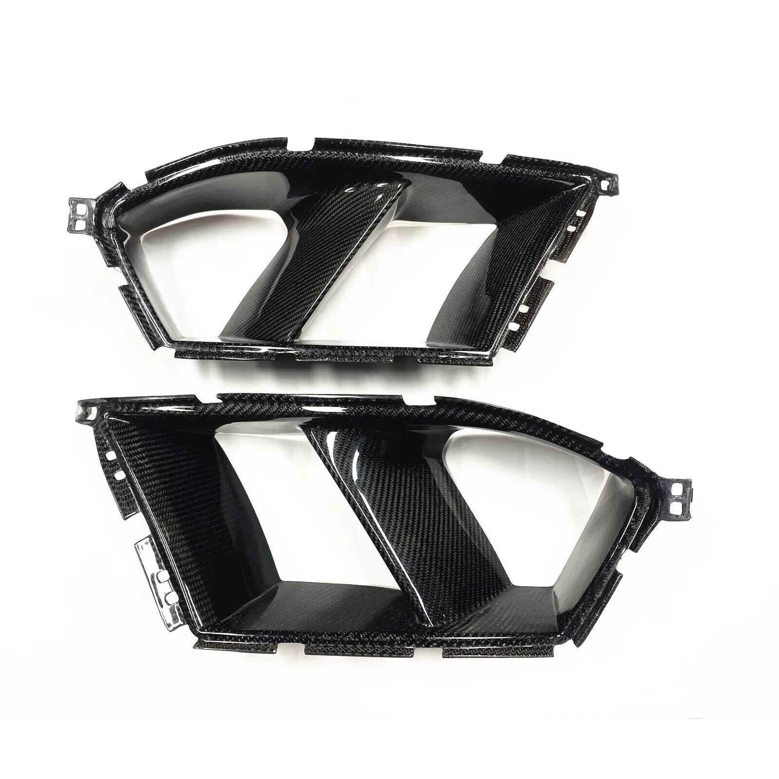 Frontgrill ABS Carbon Look Frontstoßstange Lufteinlassgitter Für M3 M4 G80 G82 G83 Seitenschlitze Dekorativer Spoiler Front Nieren Kühlergrill(Kohlefaser) von Rdtnvc