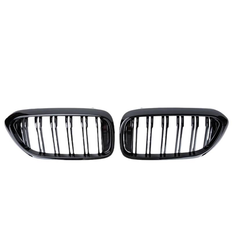 Frontgrill ABS-Doppellamellen, Glänzend Schwarz, Vorderer Nierengrill Für 5er G30 G38 525I 530I 540I 550I 2017 2018 2019 2020 Autozubehör Front Nieren Kühlergrill(Gloss Black) von Rdtnvc