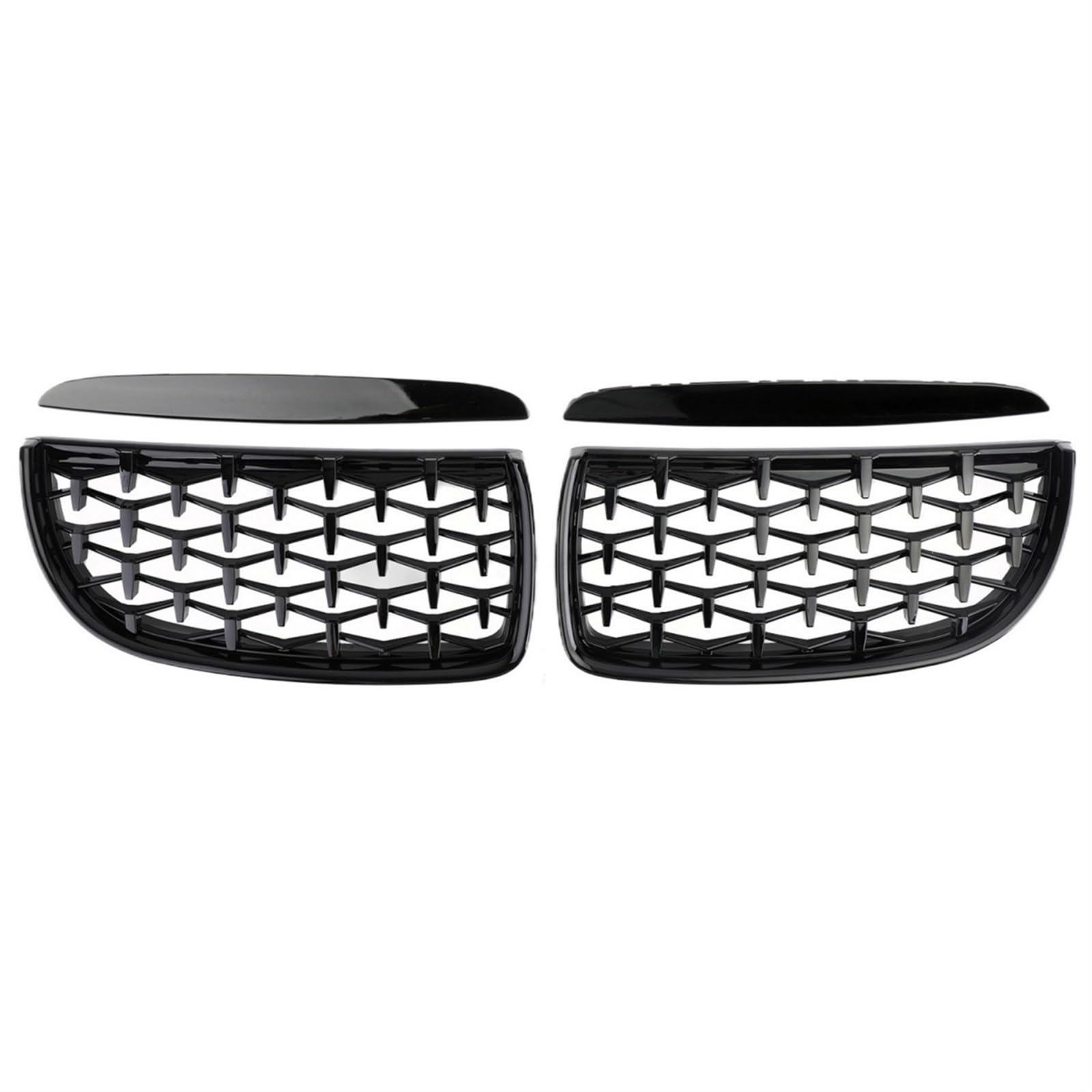 Frontgrill Auto Front Glanz Schwarz Grills Grille Sport Diamant Für E90 E91 Tuning 3 Serie 2005 2006 2007 2008 2009 2010 2011 2012 LCI Pre LCI Front Nieren Kühlergrill(05-08 GBlack) von Rdtnvc