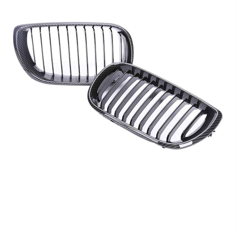 Frontgrill Auto-Frontstoßstange, Nieren-Racing-Grill, Glänzend Schwarz, Haubengrill, Doppellamellen, Für 3er-Serie E46 Facelift 2004 2005 2006 2007 2/4-Türer Front Nieren Kühlergrill(2-single carbo 04 von Rdtnvc