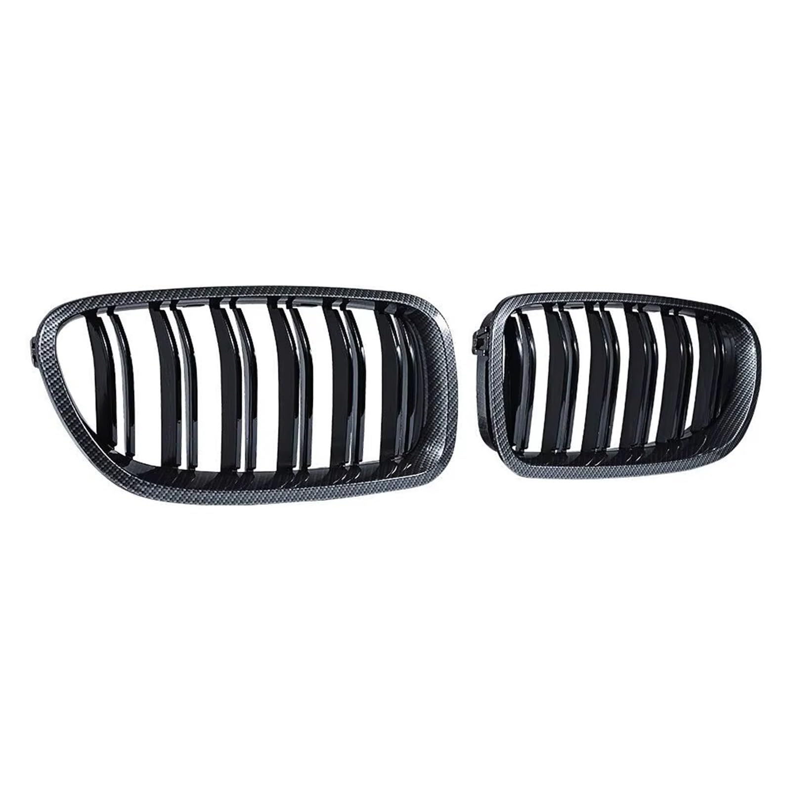 Frontgrill Auto Glänzend Schwarz Nierengrill Dual Lamellen Racing Grill Für 5er F10 F11 F18 520d 530d 540i 2010 2011 2012 2013 2014 2015 2016 2017 Front Nieren Kühlergrill(Carbon Look) von Rdtnvc