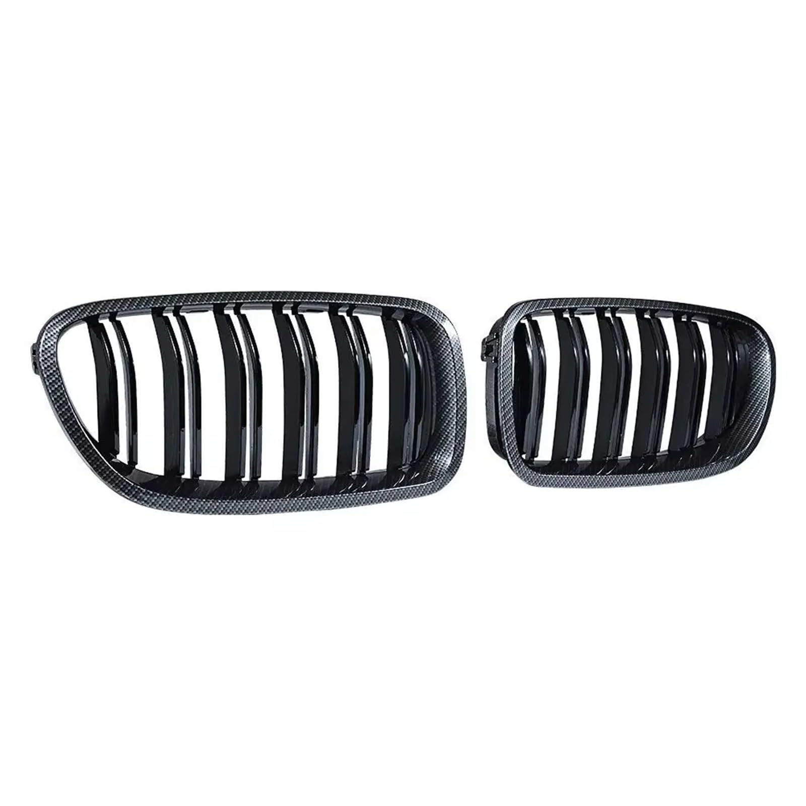 Frontgrill Auto Glänzend Schwarz Nierengrill Dual Lamellen Racing Grill Für 5er F10 F11 F18 520d 530d 540i 2010–2017 Ersatzteil Front Nieren Kühlergrill(Carbon Look) von Rdtnvc