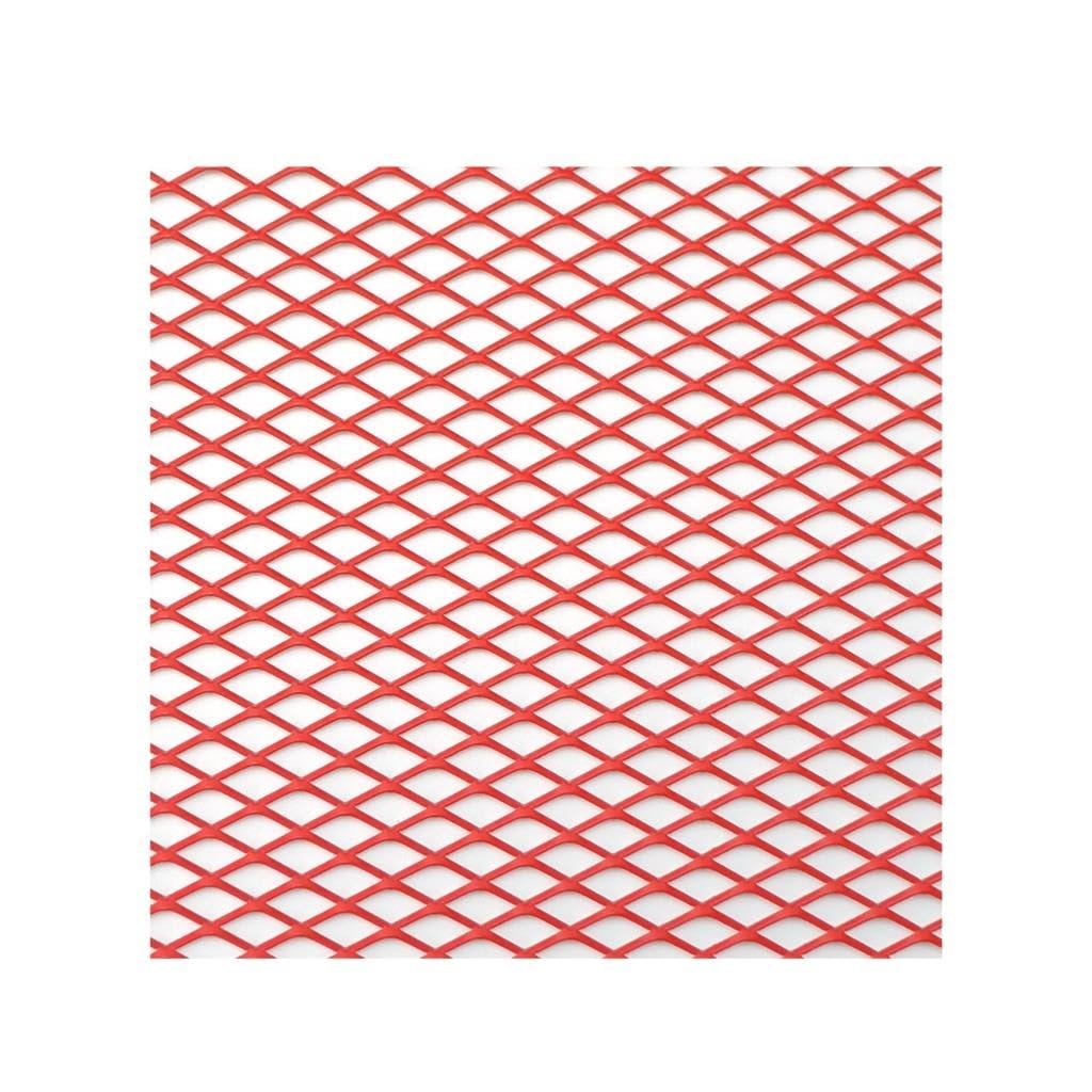 Frontgrill Auto Stoßstange Grille100x33cm Aluminium Legierung Rhombischen Grill Mesh Blatt Auto Gitter Belüftung Grille Für Autoscooter Zubehör Front Nieren Kühlergrill(Red Diamond 6x12mm) von Rdtnvc