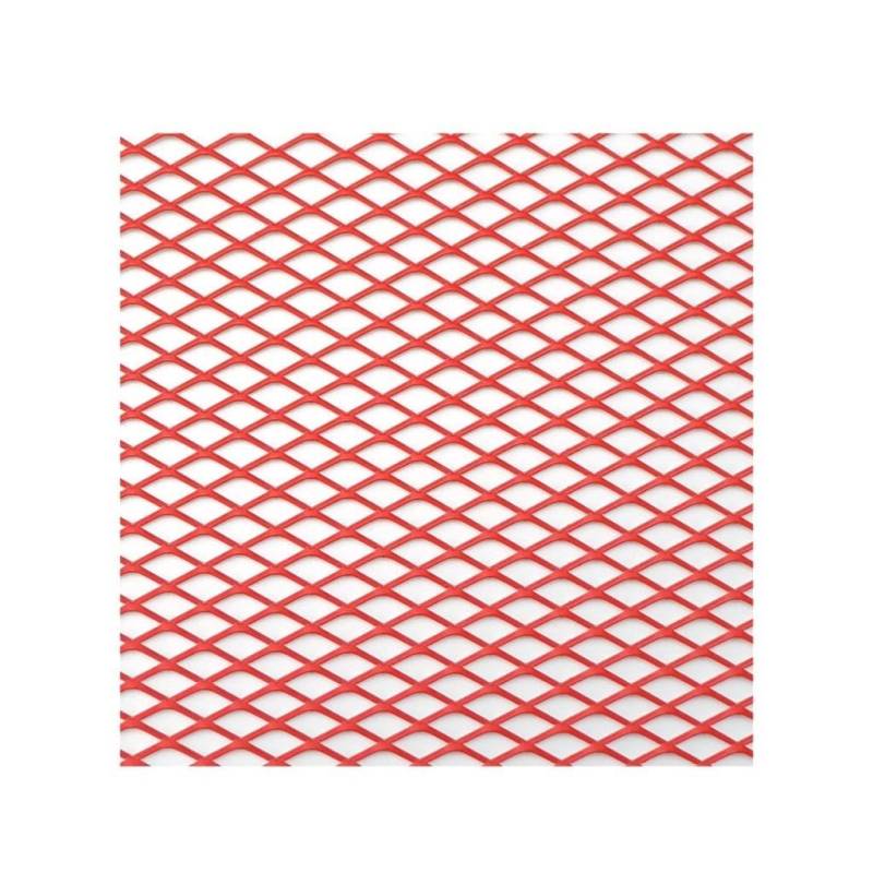 Frontgrill Auto Stoßstange Grille100x33cm Aluminium Legierung Rhombischen Grill Mesh Blatt Auto Gitter Belüftung Grille Für Autoscooter Zubehör Front Nieren Kühlergrill(Red Diamond 6x12mm) von Rdtnvc