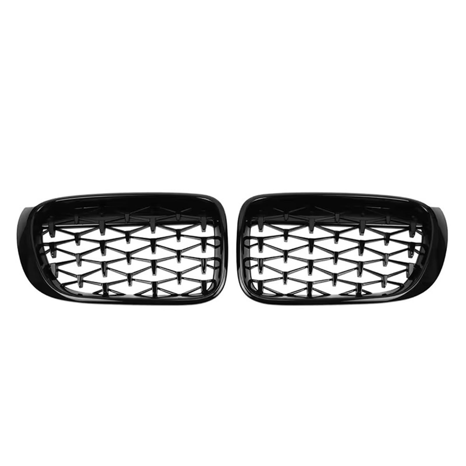 Frontgrill Chrom-Diamanten-Stil Frontstoßstangengitter Für X3 F25 X4 F26 2014 2015 2016 2017 2018 Carbonfaser-Look Doppellinien-Renngrill Front Nieren Kühlergrill(Diamond-Glossy Black) von Rdtnvc