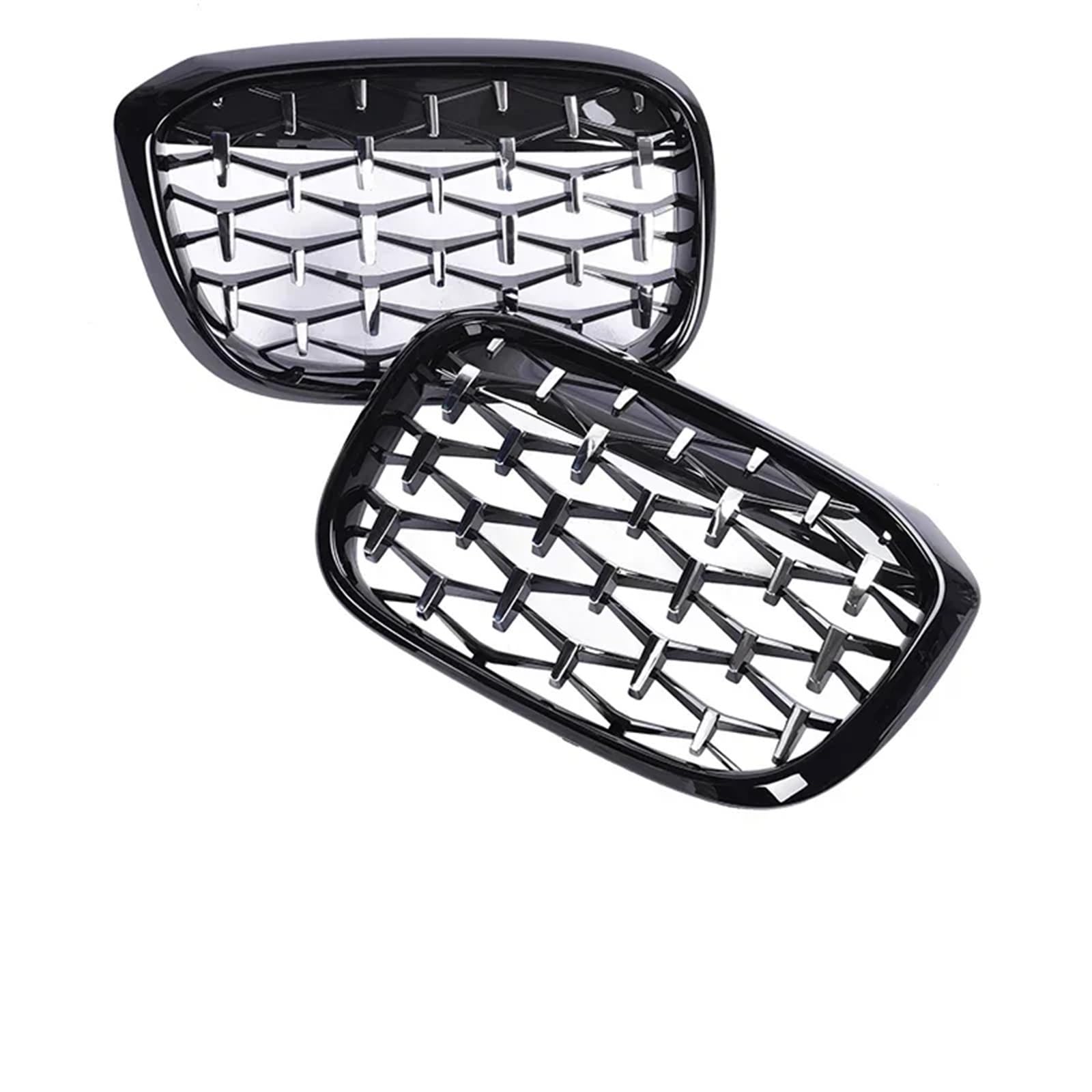 Frontgrill Chrom Shooting Star Frontstoßstange Niereneinsatz Racing Grills Carbon Grille Zubehör Für X3 X4 G01 G02 2019 2020 2021 2022 2023 Front Nieren Kühlergrill(Chrome Black Diamond) von Rdtnvc
