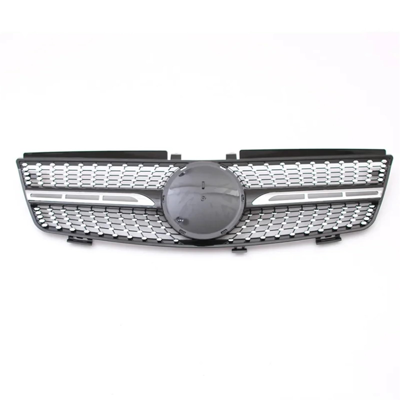 Frontgrill Chrom Silber Für AMG Style Front Racing Grille Frontstoßstangengrill Für Benz ML-Klasse W164 2005 2006 2007 2008 ML320 ML350 ML500 Front Nieren Kühlergrill(Diamond-Chrome Black) von Rdtnvc