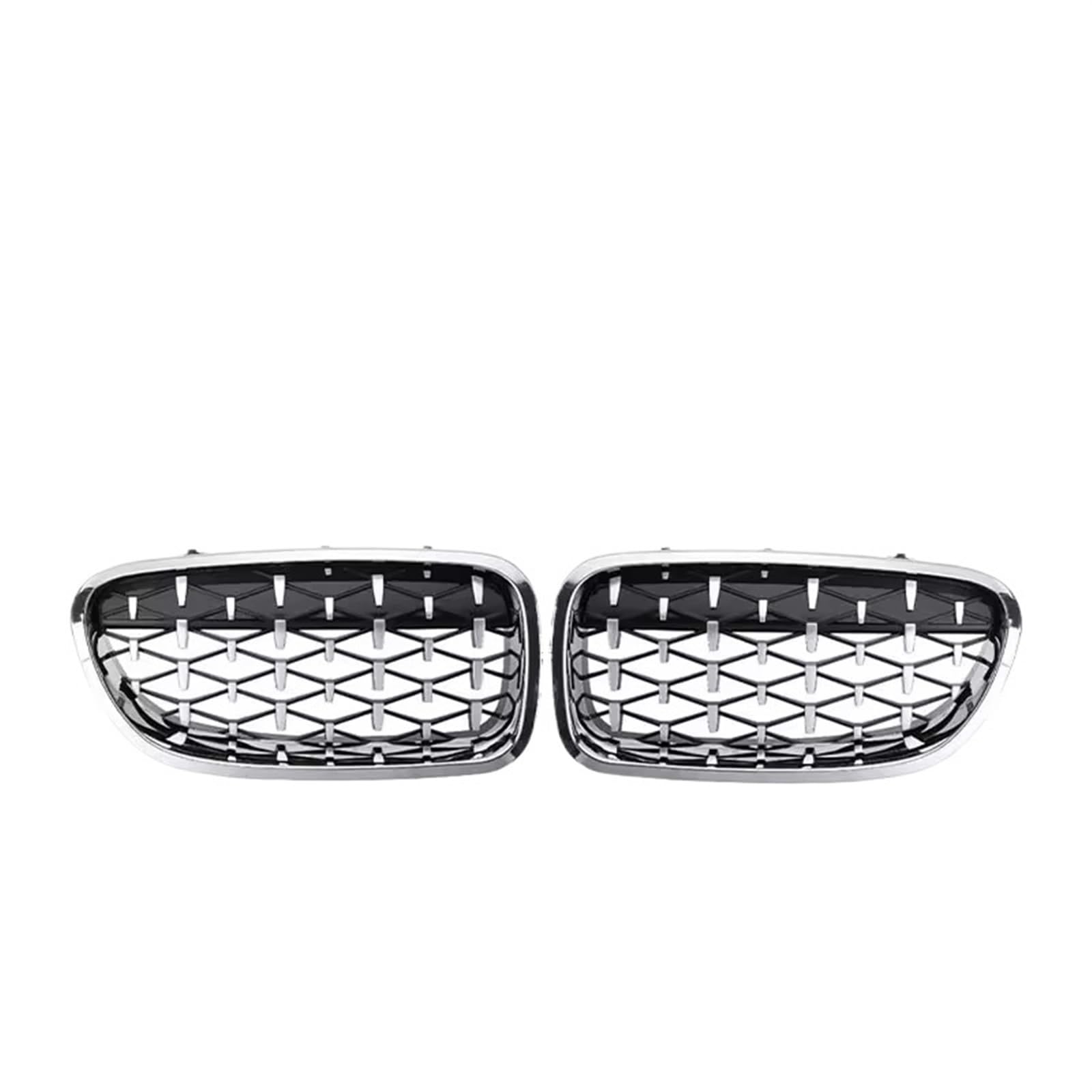 Frontgrill Diamant-Stil Auto-Frontgrill Für 5er F10 Grill F11 F18 2010 2011 2012 2013 2014 2015 2016 2017, Glänzend Schwarz, Renngrill, Autozubehör Front Nieren Kühlergrill(Full Sliver) von Rdtnvc
