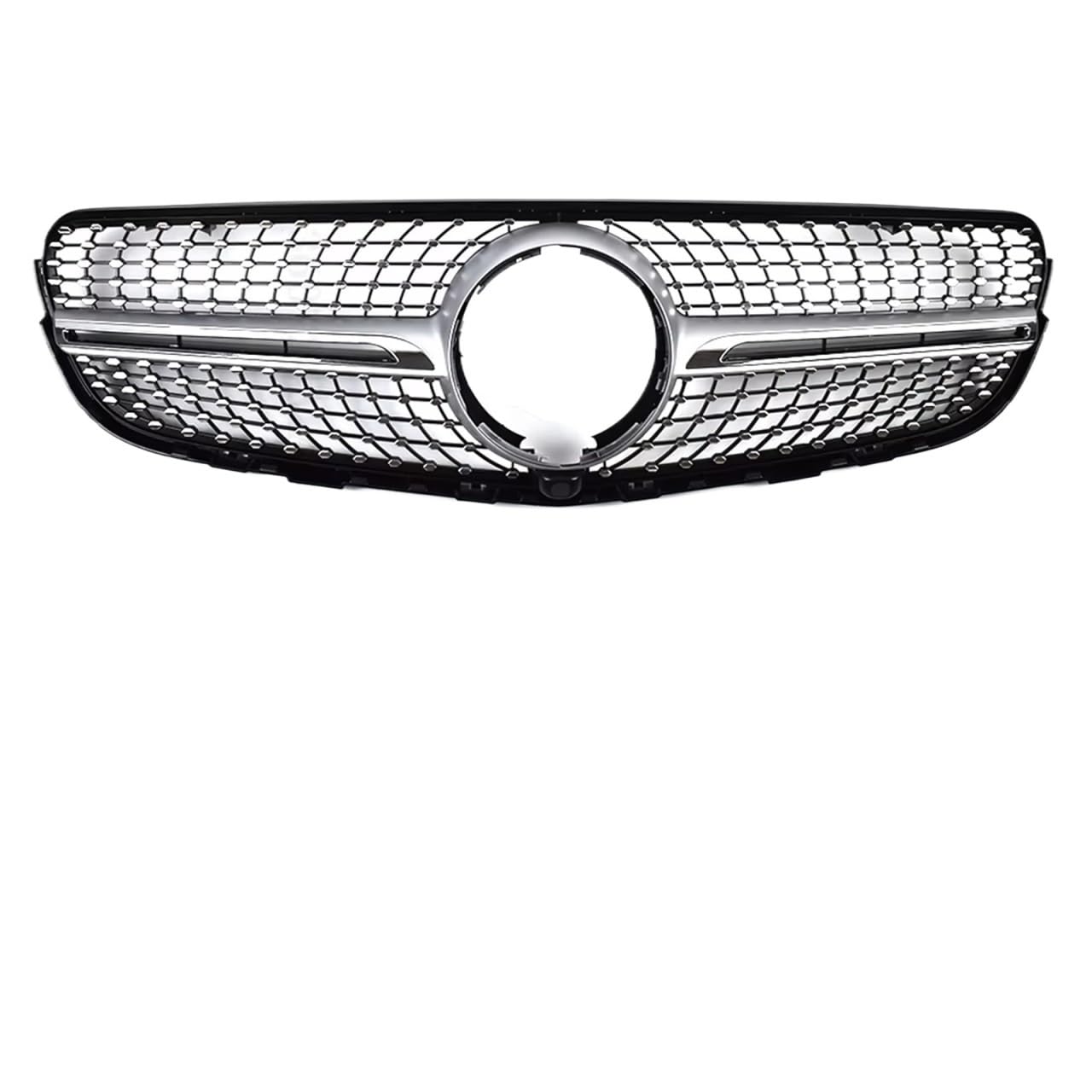 Frontgrill Ersatzteil Diamond GT Style Fronteinlass Mesh Stoßstangengrill Gitter Grill Refit Für Benz Für GLC X253 2015 2016 2017 2018 Tuning Front Nieren Kühlergrill(Diamond Silvery) von Rdtnvc