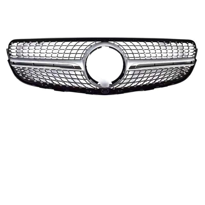 Frontgrill Ersatzteil Diamond GT Style Fronteinlass Mesh Stoßstangengrill Gitter Grill Refit Für Benz Für GLC X253 2015 2016 2017 2018 Tuning Front Nieren Kühlergrill(Diamond Silvery) von Rdtnvc