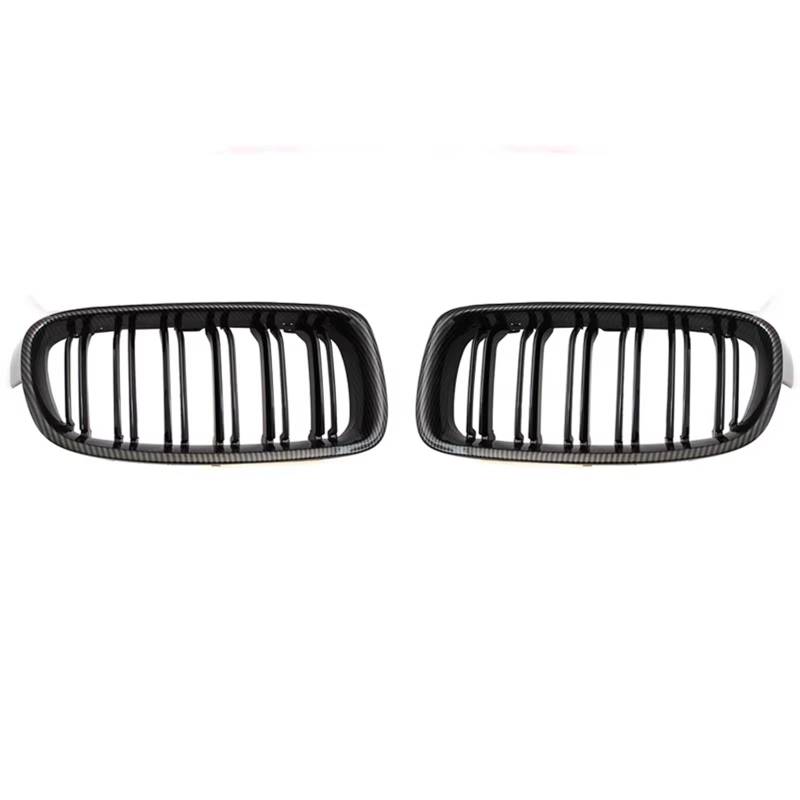 Frontgrill Front Niere Grille Dual Lamellen Grille Für 3 Serie F30 F31 F35 2012-2018 320i 325i Auto Styling Auto Zubehör Front Nieren Kühlergrill(Carbon Fiber Pattern) von Rdtnvc