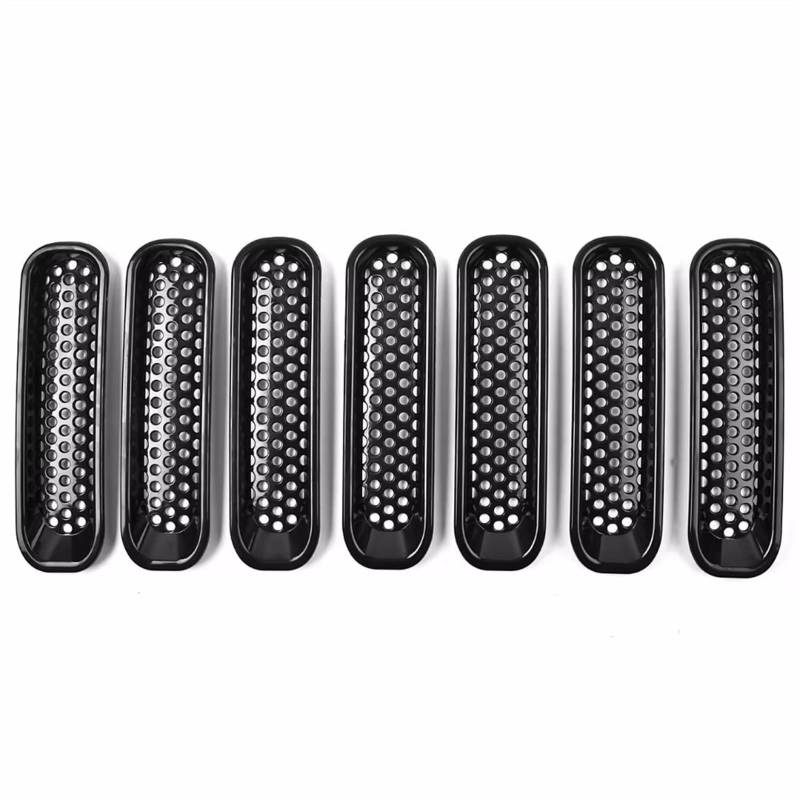 Frontgrill Frontgrill-Einsatz, Grillabdeckung Für Jeep Für Wrangler JK 2007–2018, Frontgrill-Netzeinsätze Und Scheinwerfer-Abdeckrahmen, Autozubehör Front Nieren Kühlergrill(Type B) von Rdtnvc