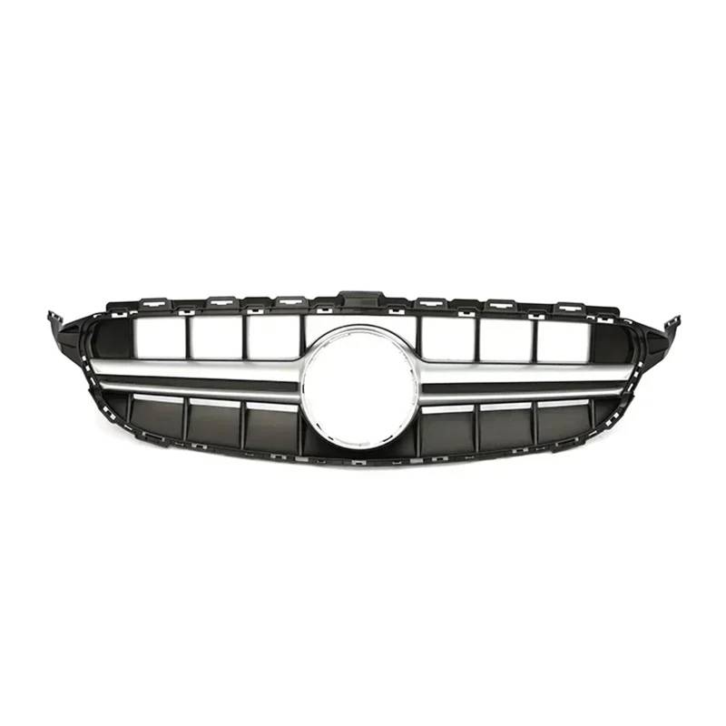 Frontgrill Frontgrill GT Grill Für Benz C Klasse W205 C180 C200 C300 C350 Für AMG Style Parrilla 2014 2015 2016 2017 2018 2019 2020 2021 Diamond Silve Front Nieren Kühlergrill(14-18 E63S S Without) von Rdtnvc