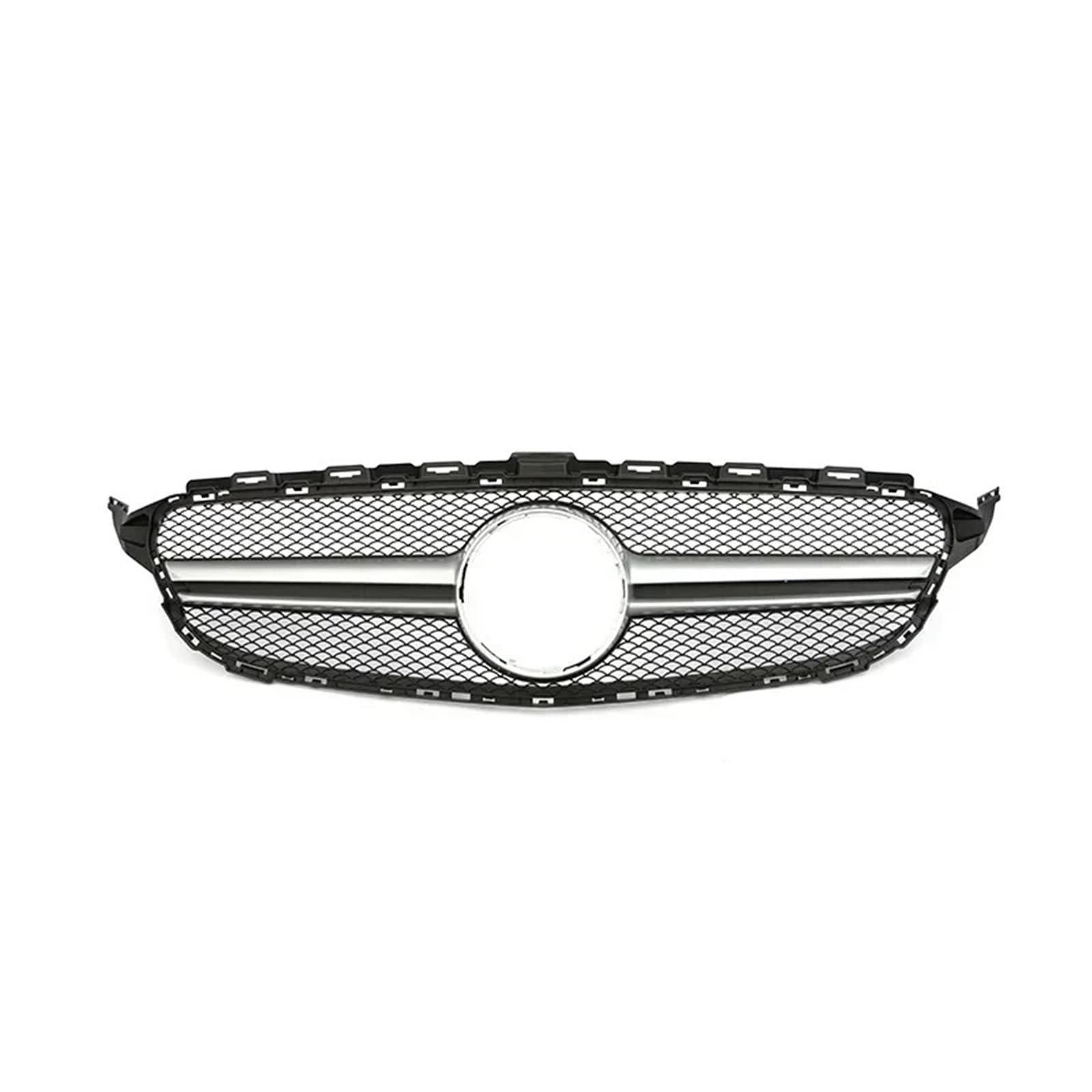 Frontgrill Frontgrill GT Grill Für Benz C Klasse W205 C180 C200 C300 C350 Für AMG Style Parrilla 2014 2015 2016 2017 2018 2019 2020 2021 Diamond Silve Front Nieren Kühlergrill(14-18 Q S Without) von Rdtnvc
