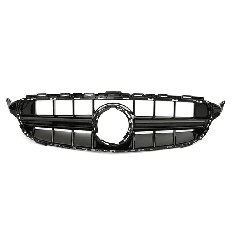 Frontgrill Frontgrill GT Grill Für Benz C Klasse W205 C180 C200 C300 C350 Für AMG Style Parrilla 2014 2015 2016 2017 2018 2019 2020 2021 Diamond Silve Front Nieren Kühlergrill(19-21 E63S B Without) von Rdtnvc