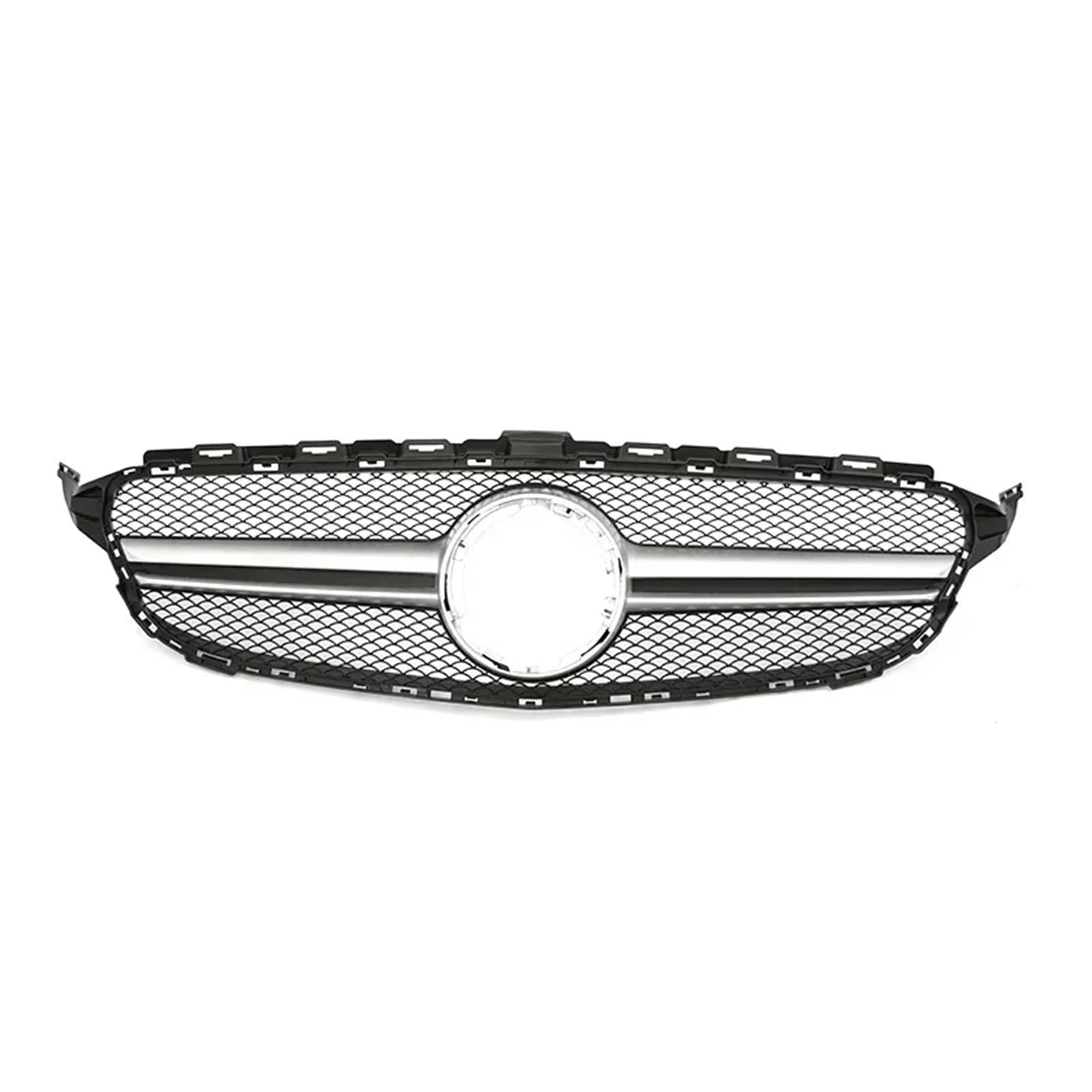 Frontgrill Frontgrill GT Grill Für Benz C Klasse W205 C180 C200 C300 C350 Für AMG Style Parrilla 2014 2015 2016 2017 2018 2019 2020 2021 Diamond Silve Front Nieren Kühlergrill(19-21 Q S Without) von Rdtnvc