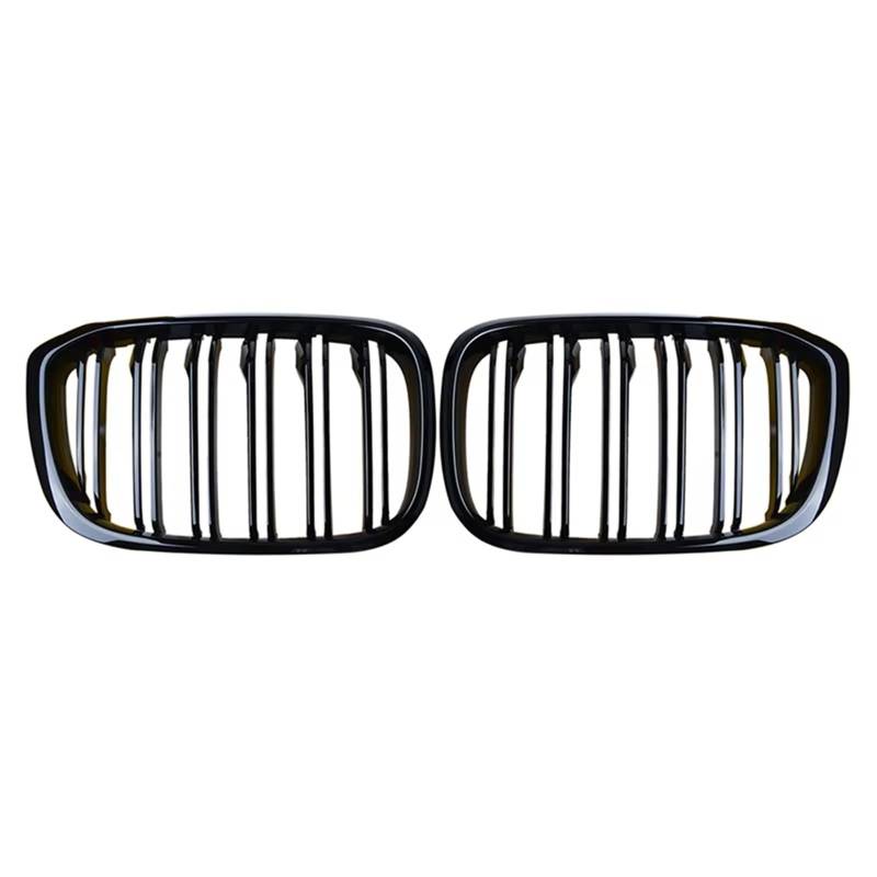 Frontgrill Frontnierengrill Für X3 X4 G01 G02 G08 Single Line Gloss Black Bumper Racing Grills 2018 2018 2020 Autozubehör Front Nieren Kühlergrill(Gloss Black Dual) von Rdtnvc