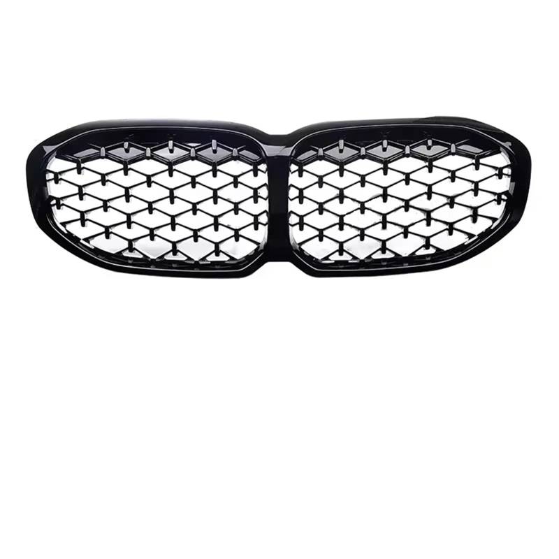 Frontgrill Frontschürze Niere Carbon Faser Grill Innen Diamant Chrom Grille Für 1 Serie F40 2019 2020 2021 2022 2023 Auto Zubehör Front Nieren Kühlergrill(Diamond All Black) von Rdtnvc