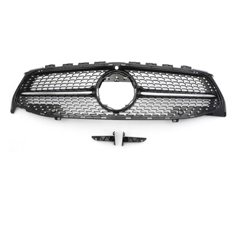Frontgrill Frontstoßstange GT Diamond Für AMG Grill Für Benz Für CLA W118 CLA180 CLA200 CLA250 CLA260 CLA45 2019–2024, Schwarz-silberner Facelift-Grill Front Nieren Kühlergrill(Diamond Black with) von Rdtnvc