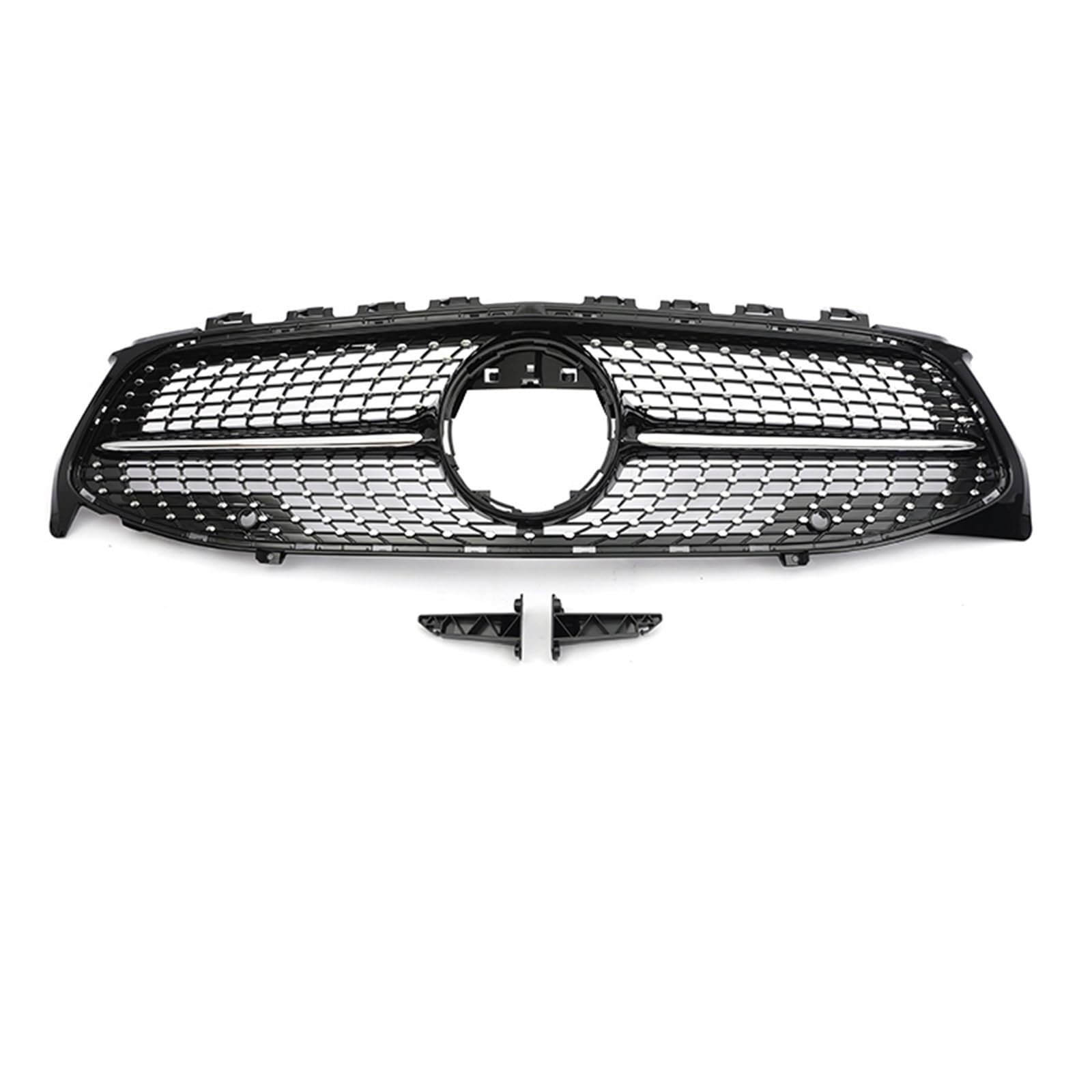 Frontgrill Frontstoßstange GT Diamond Für AMG Grill Für Benz Für CLA W118 CLA180 CLA200 CLA250 CLA260 CLA45 2019–2024, Schwarz-silberner Facelift-Grill Front Nieren Kühlergrill(Diamond Black WO) von Rdtnvc