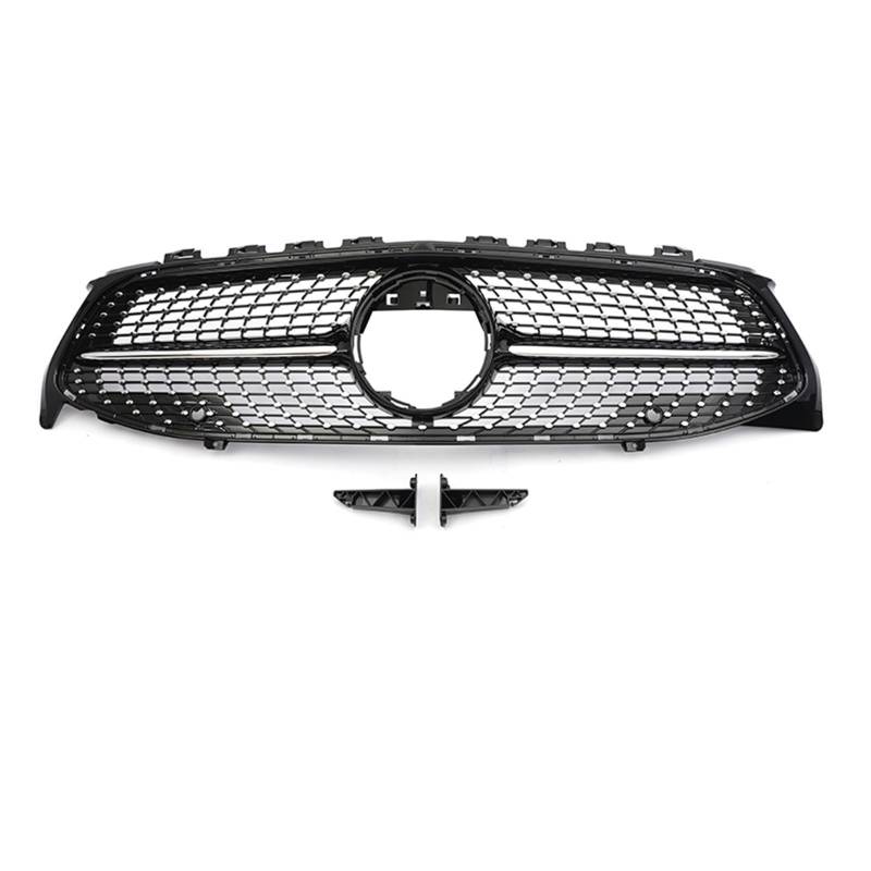 Frontgrill Frontstoßstange GT Diamond Für AMG Grill Für Benz Für CLA W118 CLA180 CLA200 CLA250 CLA260 CLA45 2019–2024, Schwarz-silberner Facelift-Grill Front Nieren Kühlergrill(Diamond Black WO) von Rdtnvc