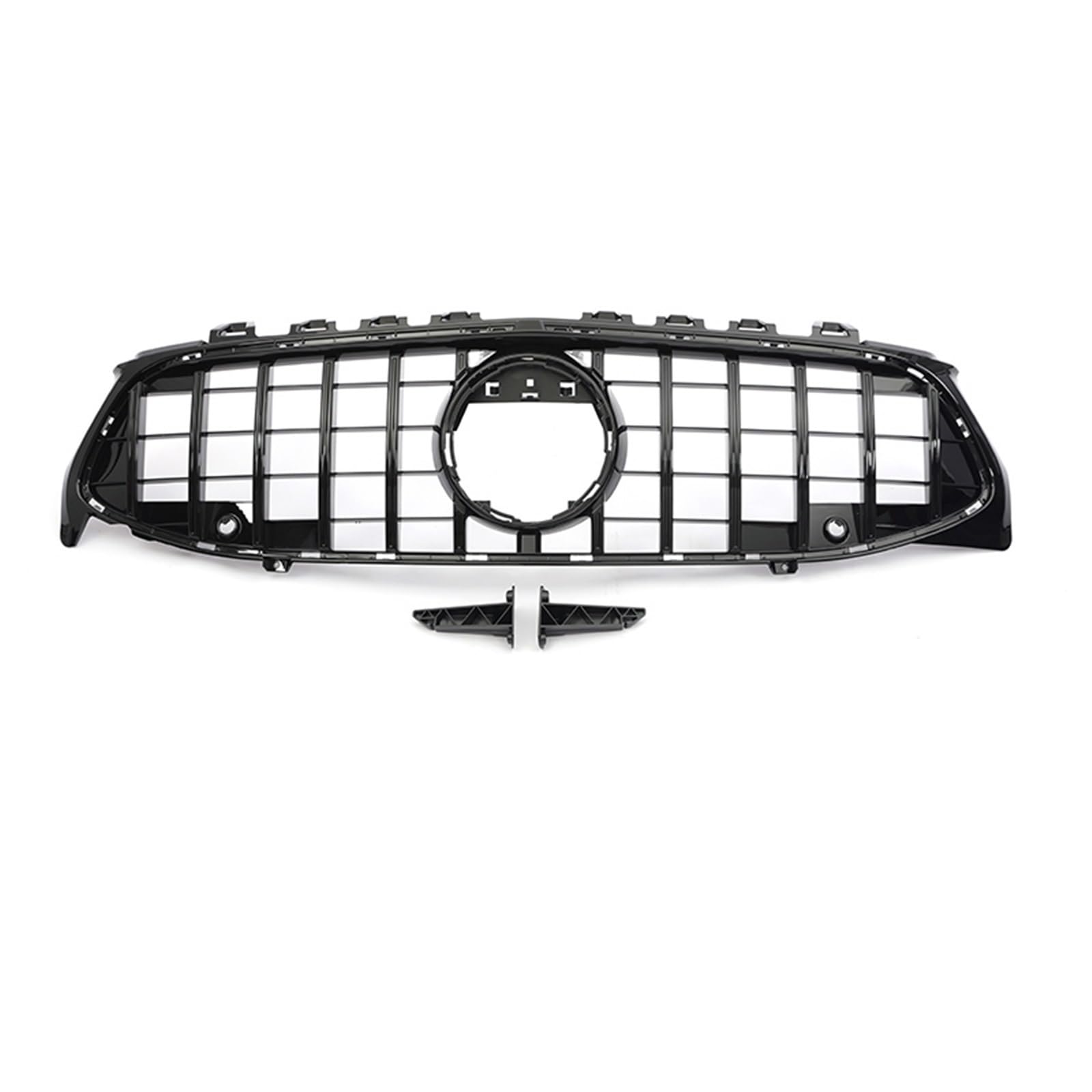 Frontgrill Frontstoßstange GT Diamond Für AMG Grill Für Benz Für CLA W118 CLA180 CLA200 CLA250 CLA260 CLA45 2019–2024, Schwarz-silberner Facelift-Grill Front Nieren Kühlergrill(GT Black Without) von Rdtnvc