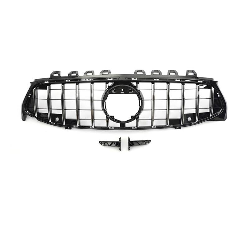 Frontgrill Frontstoßstange GT Diamond Für AMG Grill Für Benz Für CLA W118 CLA180 CLA200 CLA250 CLA260 CLA45 2019–2024, Schwarz-silberner Facelift-Grill Front Nieren Kühlergrill(GT Chrome Without) von Rdtnvc