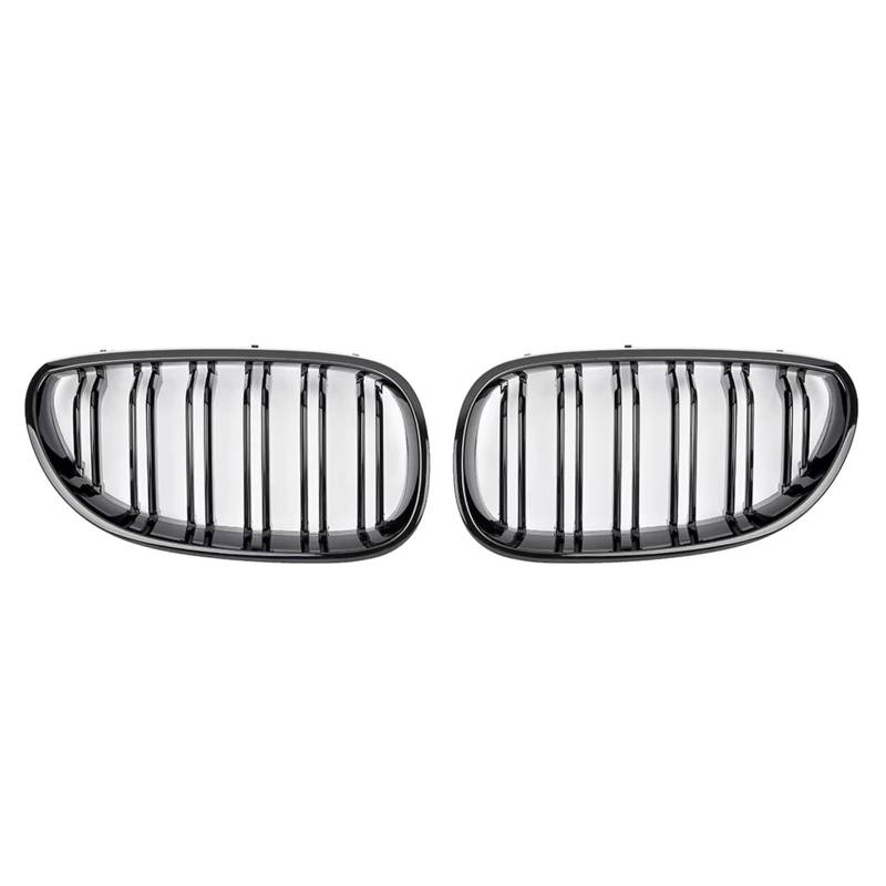 Frontgrill Frontstoßstange Nierengitter Grill Haube Netz Doppellinie Für E60 M5 E61 520i 545i 550i 535i 2003-2009 5er Refit Body Kit Front Nieren Kühlergrill(Glossy Black) von Rdtnvc