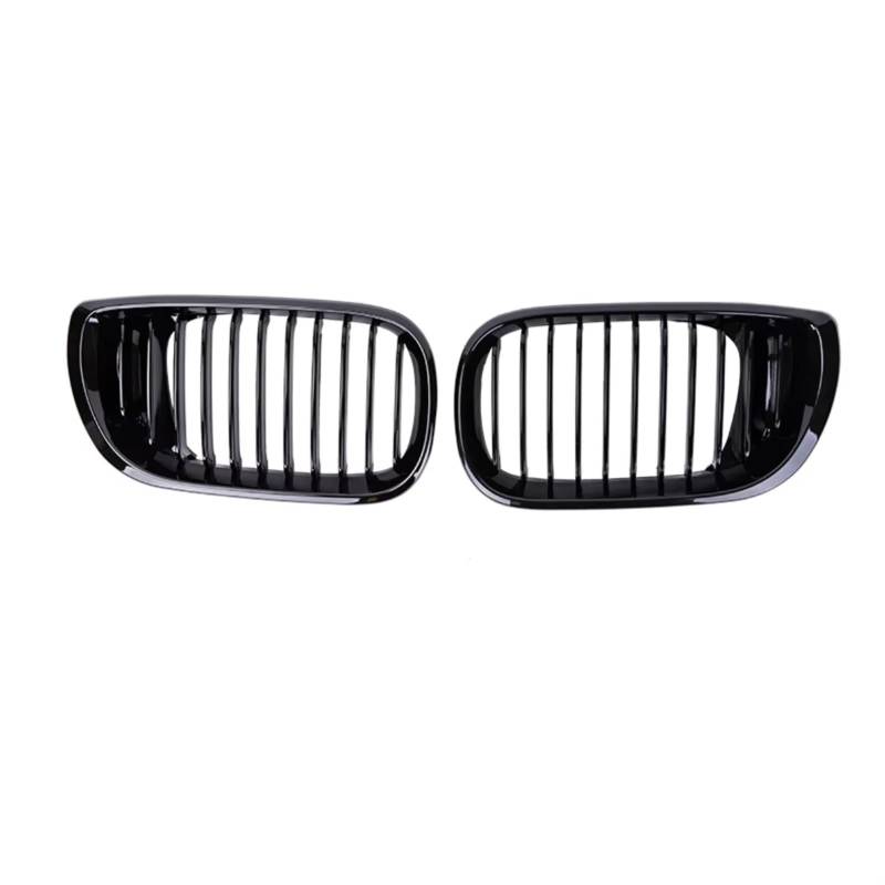 Frontgrill Frontstoßstangen-Renngrill Für 3er-Serie E46 4-Türer 2002 2003 2004 2005, Glänzend/matt, Auto-Frontnierengrill, Einzellamellen-Haubengrill Front Nieren Kühlergrill(Glossy Black) von Rdtnvc