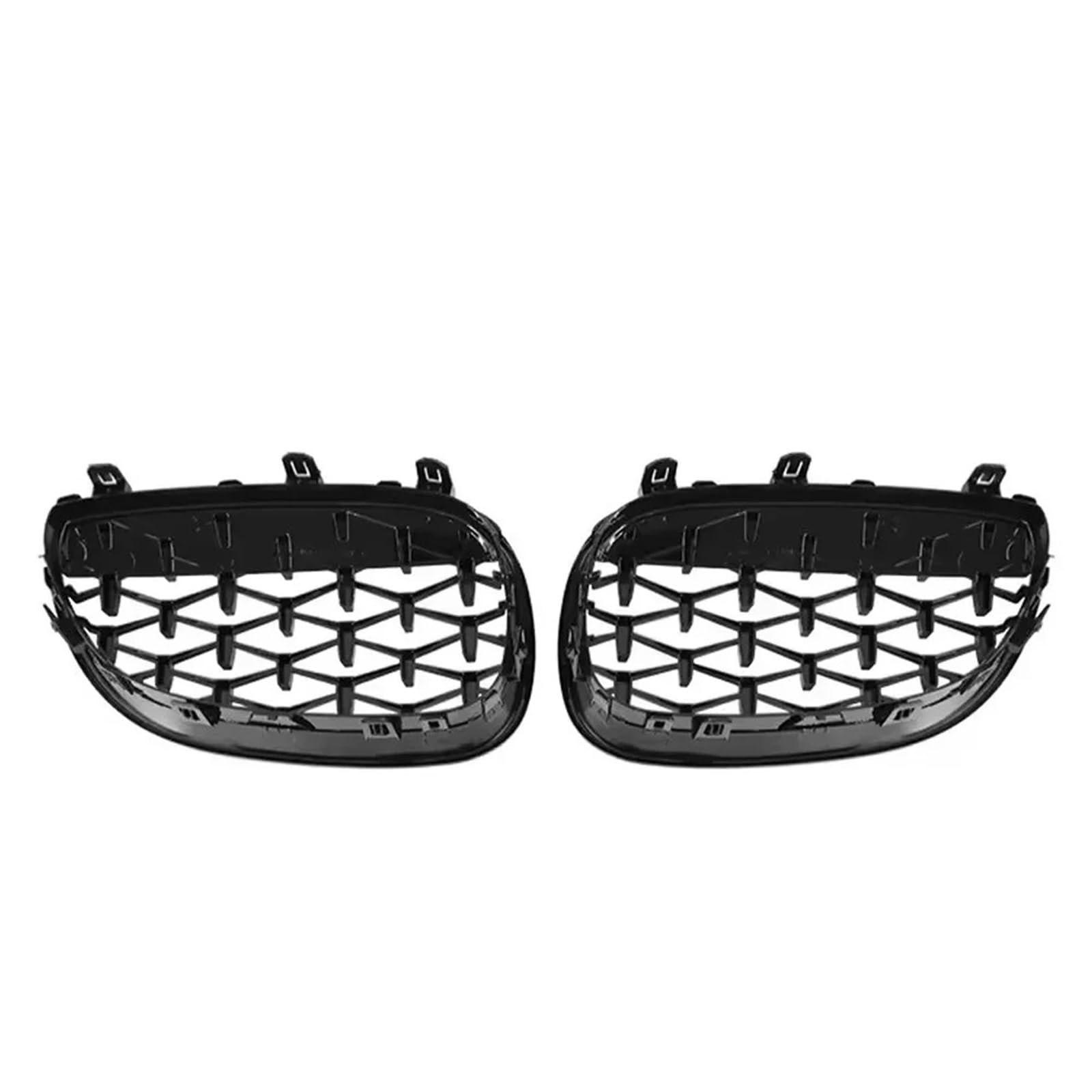 Frontgrill Frontstoßstangengitter Für 5er E60/E61 M5 325i 2004 2005 2006 2007 2008 2009 Chrom-Silber-Diamanten-Stil-Gitterzubehör Front Nieren Kühlergrill(Diamond-Chrome Black) von Rdtnvc