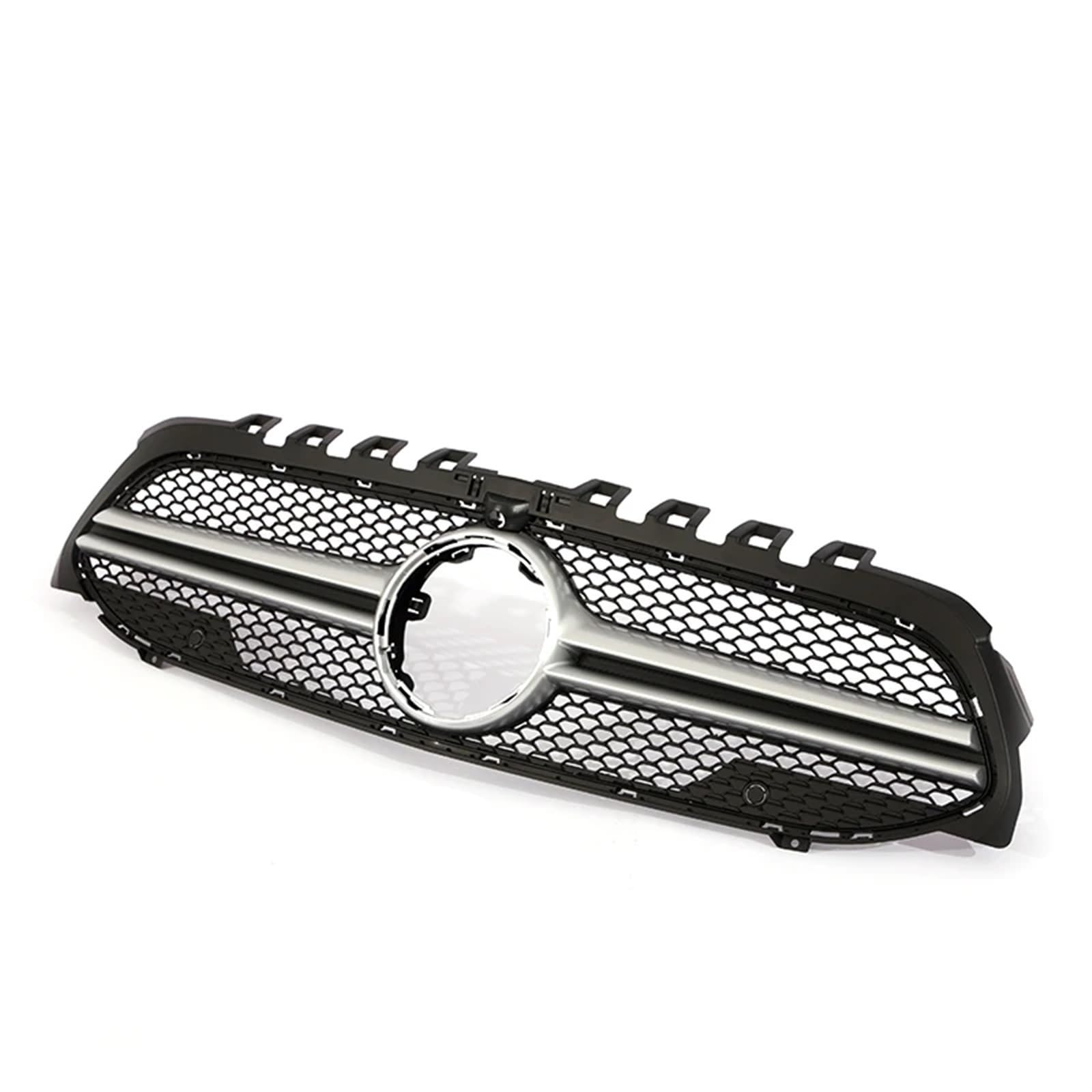 Frontgrill Frontstoßstangengrill GT Diamond Black Silver Grille Für Benz A-Klasse V177 W177 Für AMG A35 A45 A200 A180 A260 Front Nieren Kühlergrill(A Silver W Cam) von Rdtnvc