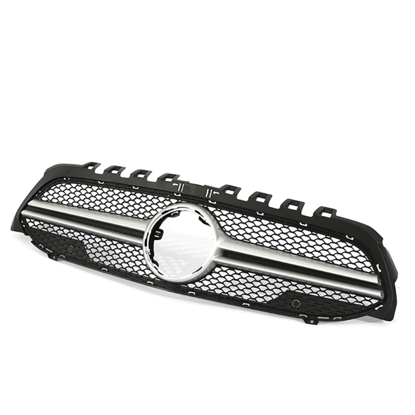 Frontgrill Frontstoßstangengrill GT Diamond Black Silver Grille Für Benz A-Klasse V177 W177 Für AMG A35 A45 A200 A180 A260 Front Nieren Kühlergrill(A Silver WO Cam) von Rdtnvc