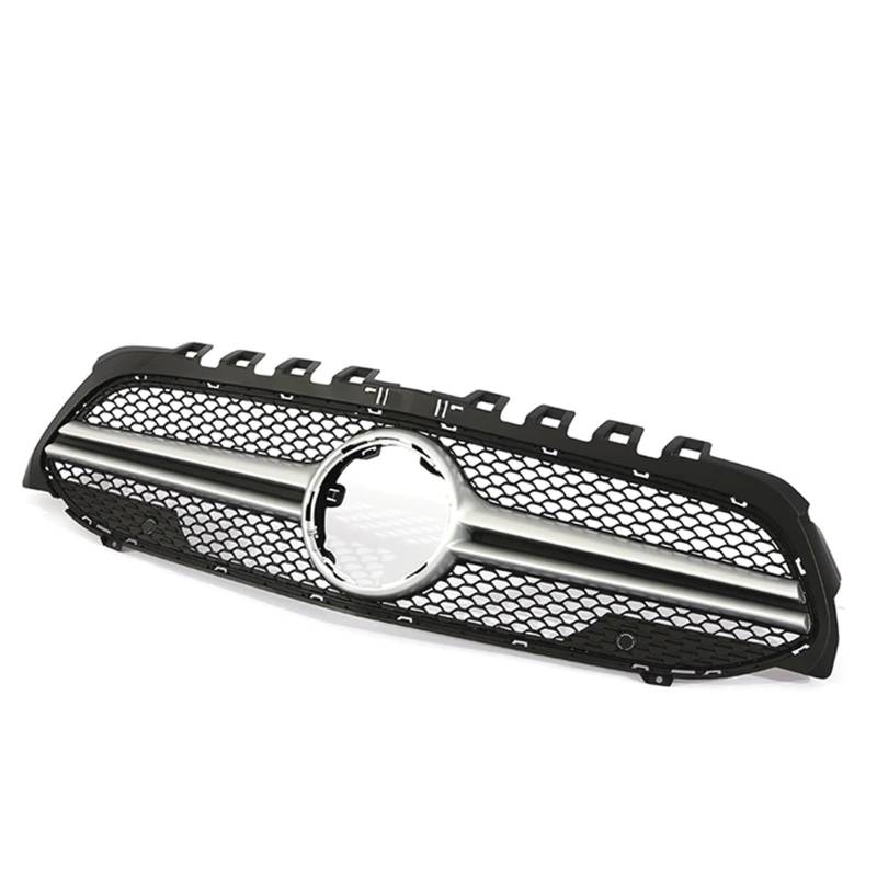 Frontgrill Frontstoßstangengrill GT Diamond Black Silver Grille Für Benz A-Klasse V177 W177 Für AMG A35 A45 A200 A180 A260 Front Nieren Kühlergrill(A Silver WO Cam) von Rdtnvc