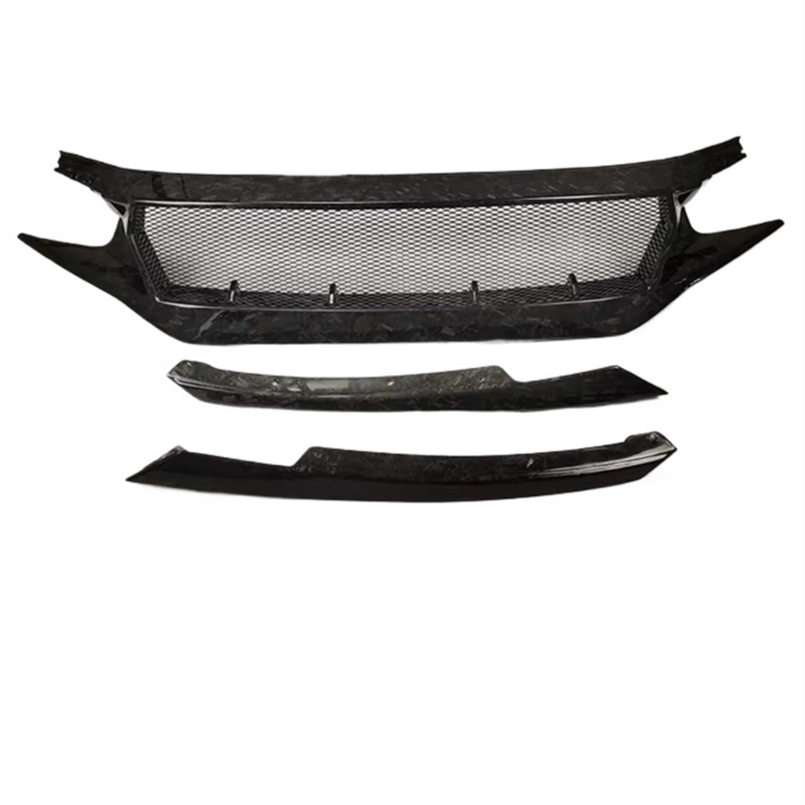 Frontgrill Für 10th Für Civic FK7 FK8 Type-R Fiberglas Frontschürze Grille Racing Auto FC JS N1 Stil Carbon Faser Dekoration Schwarz Zubehör Front Nieren Kühlergrill(Forge) von Rdtnvc