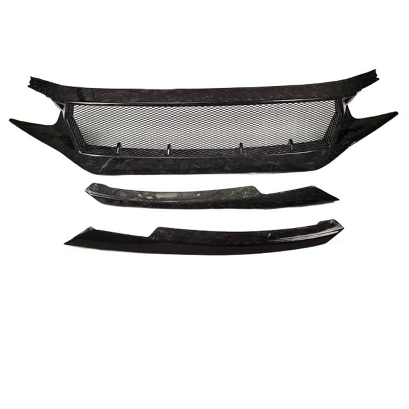 Frontgrill Für 10th Für Civic FK7 FK8 Type-R Fiberglas Frontschürze Grille Racing Auto FC JS N1 Stil Carbon Faser Dekoration Schwarz Zubehör Front Nieren Kühlergrill(Forge) von Rdtnvc
