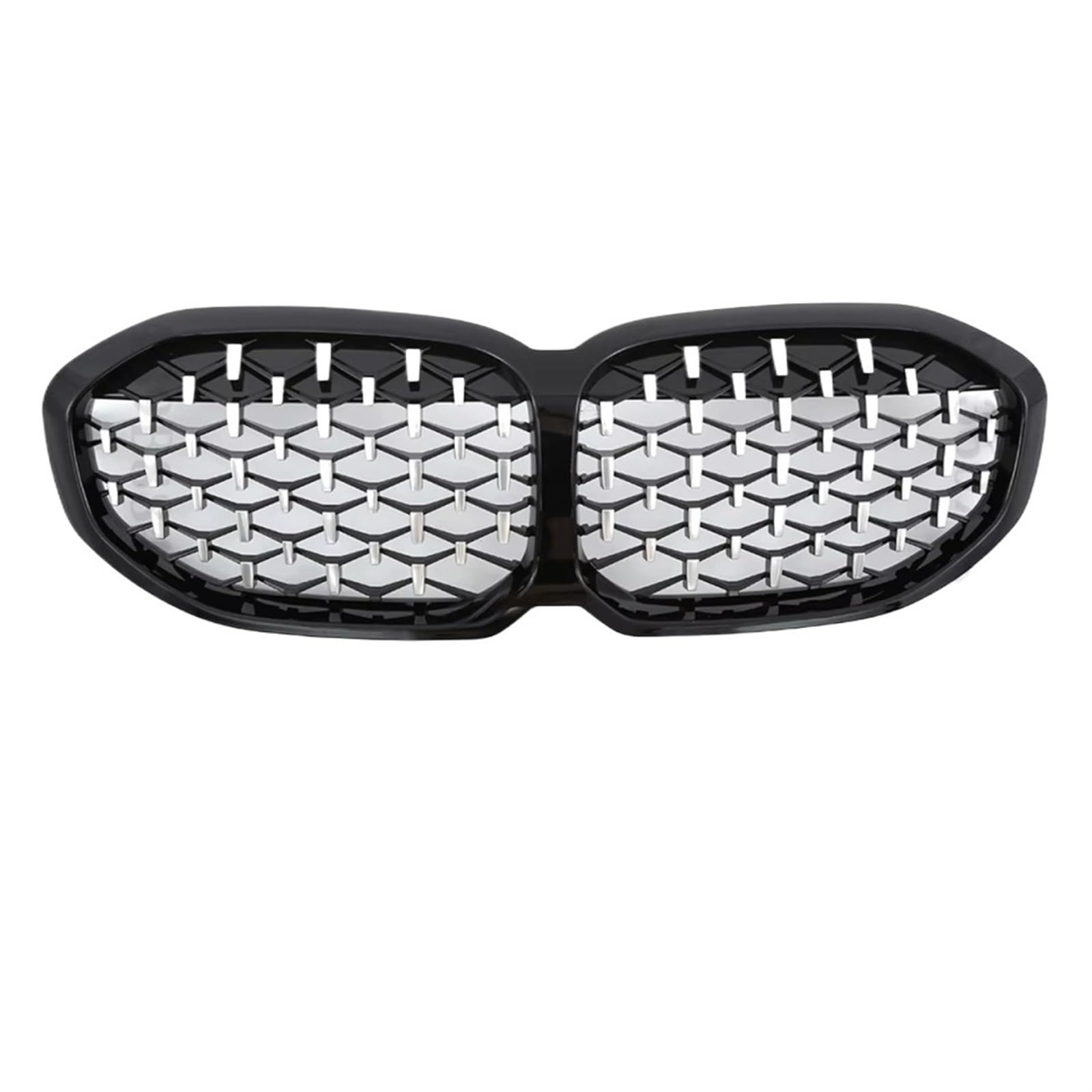 Frontgrill Für 1er F40 2019 2020 2021 2022 2023 128ti M135i XDrive 118i Frontstoßstangeneinlass Doppellamellengrill Diamantgrill Tuning-Zubehör Front Nieren Kühlergrill(Star Silvery) von Rdtnvc