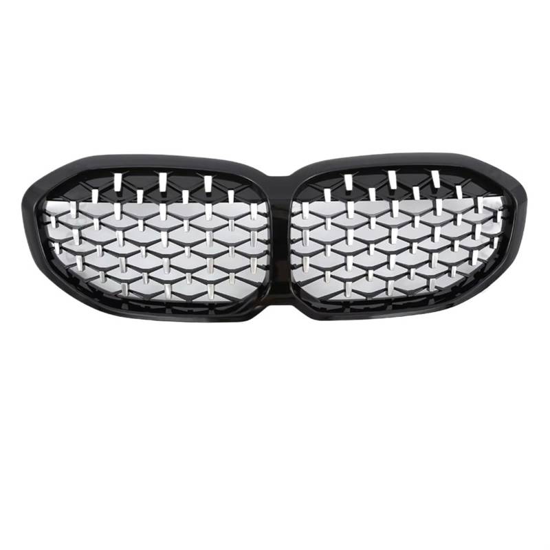 Frontgrill Für 1er F40 2019 2020 2021 2022 2023 128ti M135i XDrive 118i Frontstoßstangeneinlass Doppellamellengrill Diamantgrill Tuning-Zubehör Front Nieren Kühlergrill(Star Silvery) von Rdtnvc