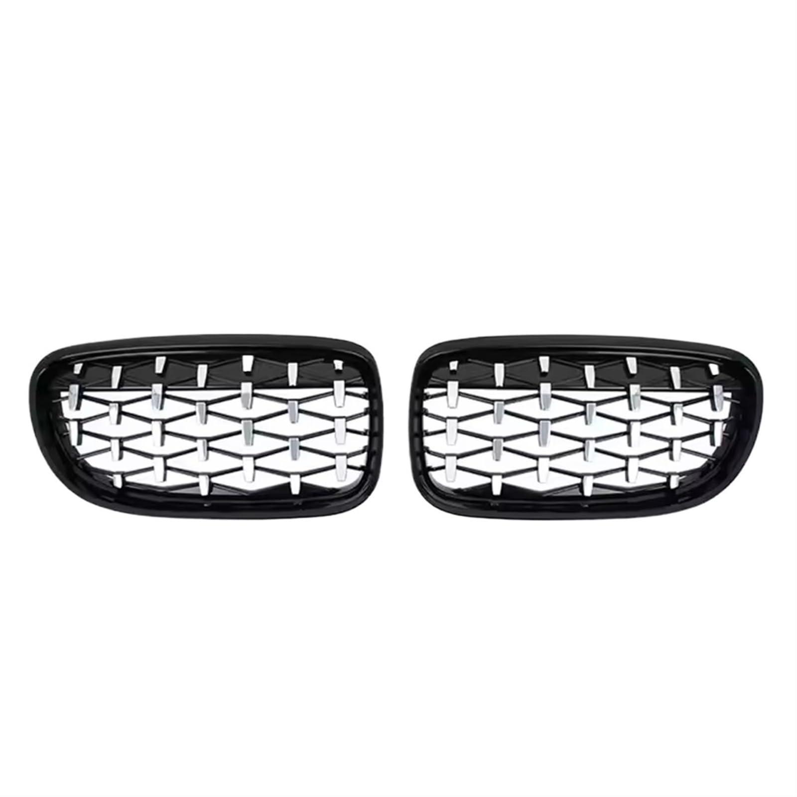 Frontgrill Für 3er E90 E91 2009 2010 2011 2012 Single Line Style Glänzend Schwarz Dual Slats Grilles Diamonds Style Frontstoßstangengitter Front Nieren Kühlergrill(Diamond-Chrome Black) von Rdtnvc