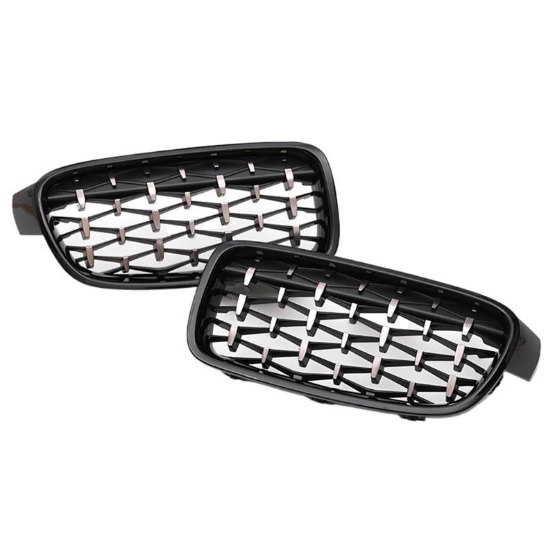 Frontgrill Für 3er F30 F31 F35 2012 2013 2014 2015 2016 2017 2018 2019 Kohlefasergrill Facelift Racing Grille Niere Frontstoßstangengrill Zubehör Front Nieren Kühlergrill(Chrome Black Diamond) von Rdtnvc