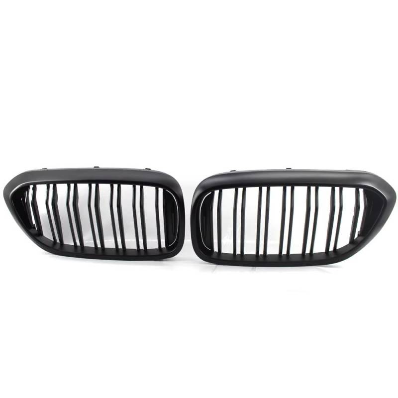 Frontgrill Für 5 Series G30 G31 520i 530i 540i M5 2017 2018 2019 2020, Paar Auto-Frontstoßstange, Renngrill, Doppellamellen, Nieren-Sportgrill Front Nieren Kühlergrill(Matt-schwarz) von Rdtnvc