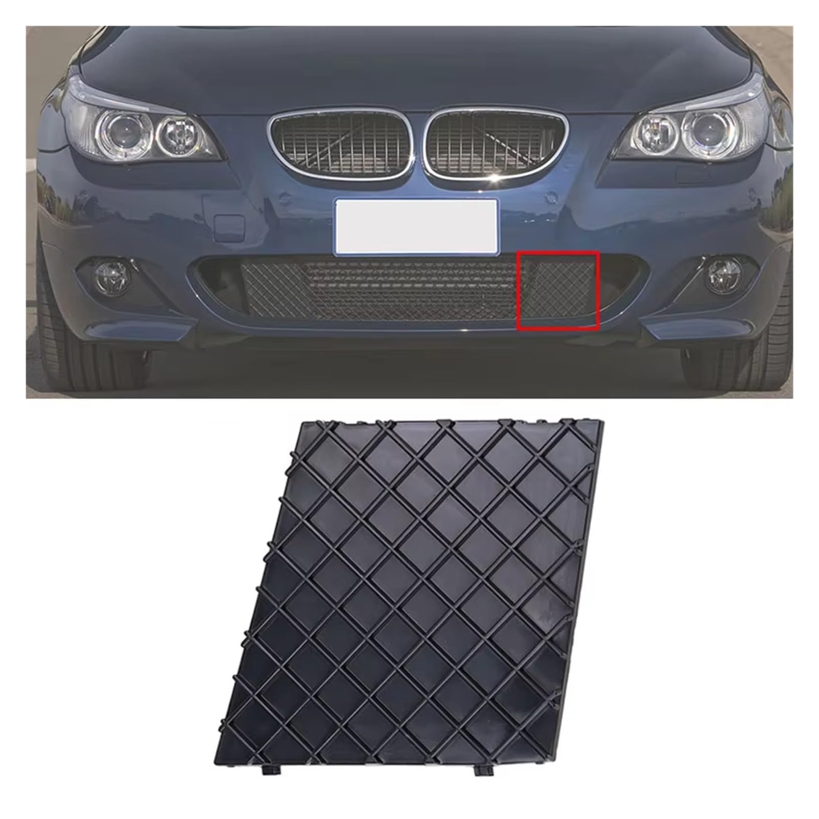 Frontgrill Für 5er-Serie E60 E61 Paket 2003–2010 51117897184 Frontstoßstange, Unteres Netzgitter, Zierblende Links Und Rechts, Schwarz Front Nieren Kühlergrill(Left Side) von Rdtnvc