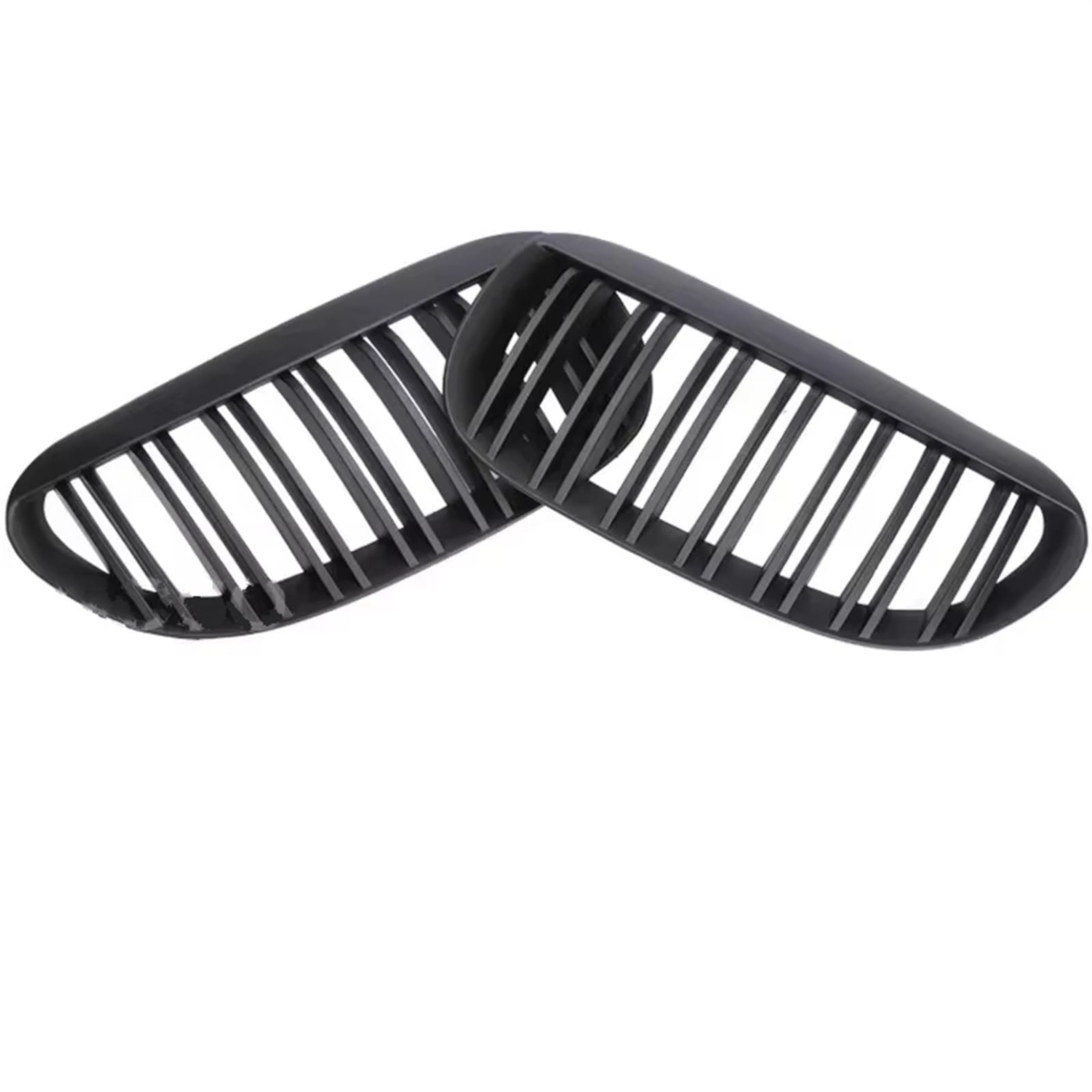 Frontgrill Für 6er M6 E63 E64 630i 650i 645ci 2004–2010 Frontstoßstange Nieren-Renngrill Doppellamellen Glänzend Schwarze Gitter Front Nieren Kühlergrill(Dual Matte Black) von Rdtnvc