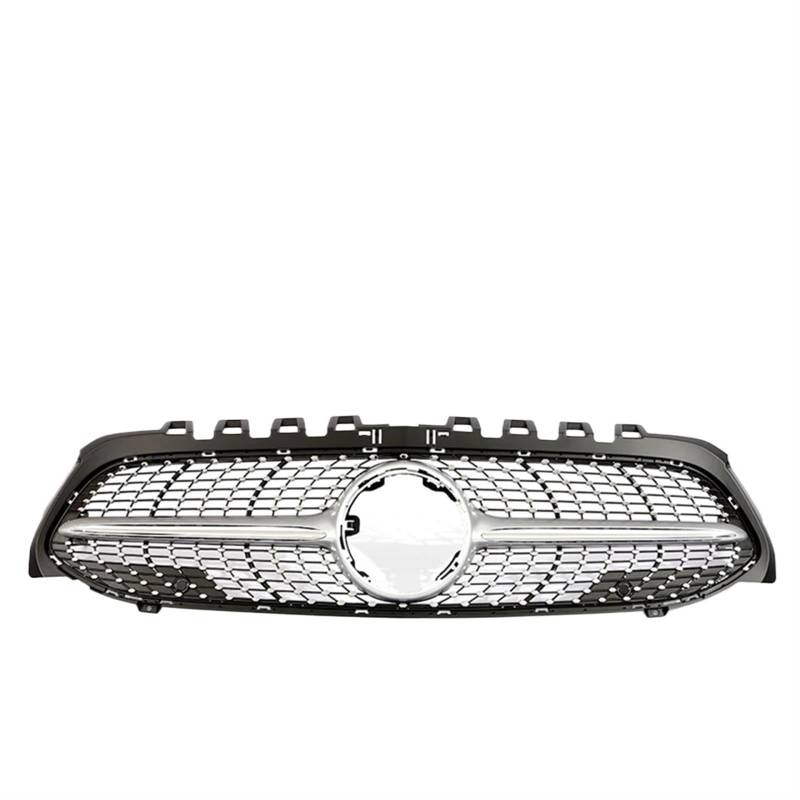 Frontgrill Für Benz A-Klasse V177 W177 2019–2022 Frontstoßstange Panamericana Für GTR Diamond Für AMG A35 A45 A200 A180 Schwarzer Chrom-Grill Front Nieren Kühlergrill(Diamond Silve WO Cam) von Rdtnvc