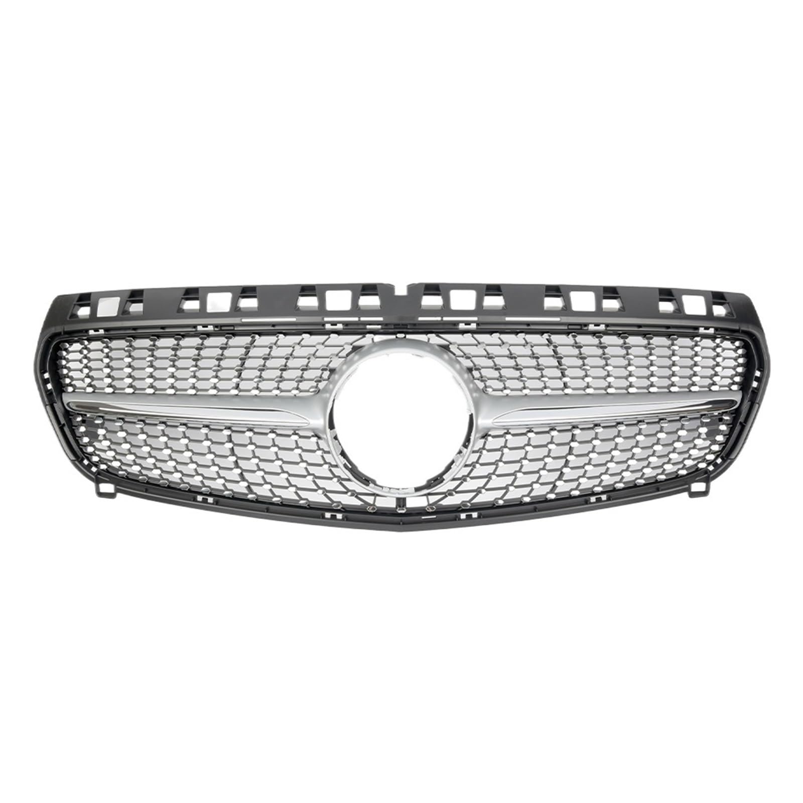 Frontgrill Für Benz A-Klasse W176 A180 A200 A250 A45 2013 2014 2015 Für AMG Chrom Schwarz Diamanten Stil Grille Schwarz Für GTR Front Stoßstange Grille Front Nieren Kühlergrill(Diamonds-Silver) von Rdtnvc
